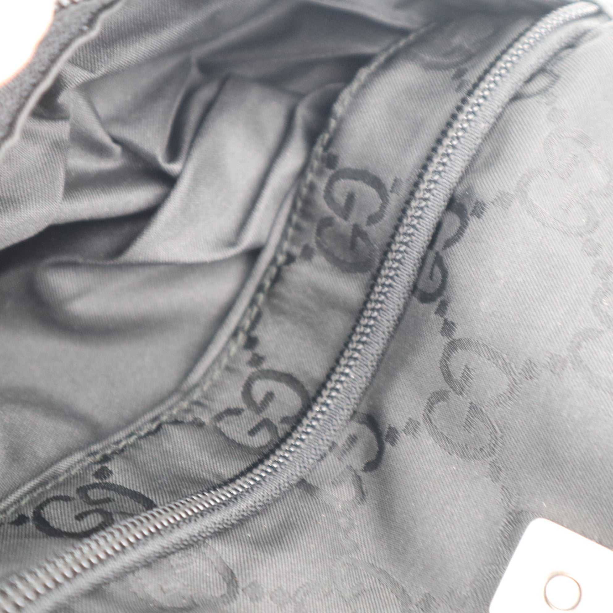 C2237 Gucci Backpack GG Small Backpack | Pre-Owned Very Good Black Canvas And Nylon With Leather Trim