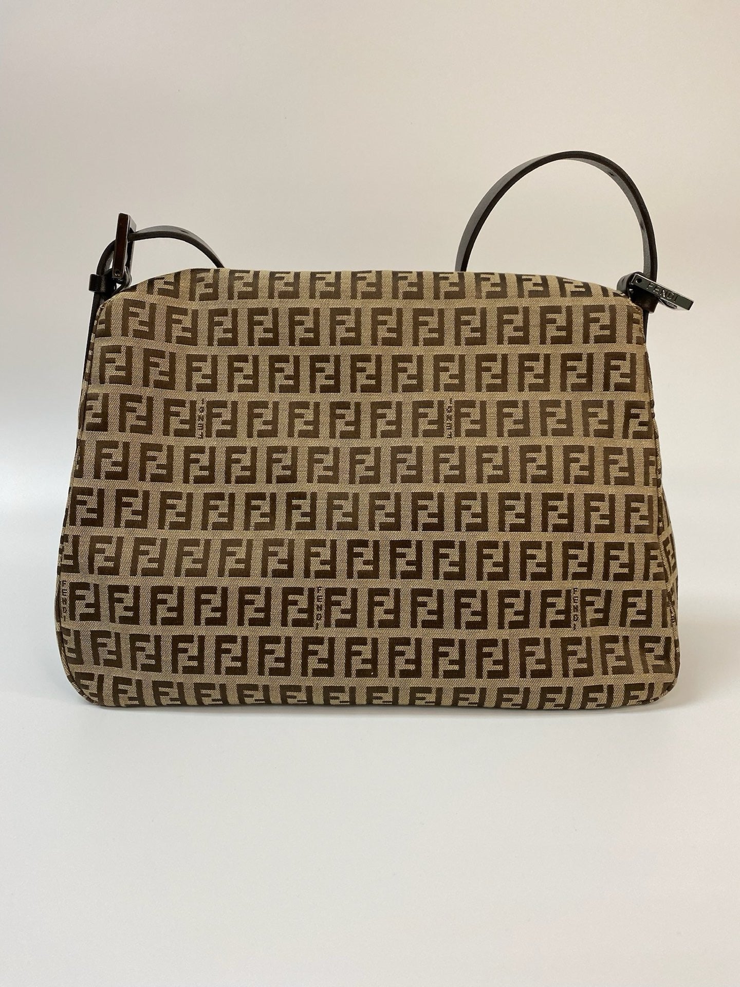 J2844 Fendi Shoulder Bag Brown Zucca Cancas Mamma Baguette handbag | Pre-Owned Brown Canvas FF Monogram
