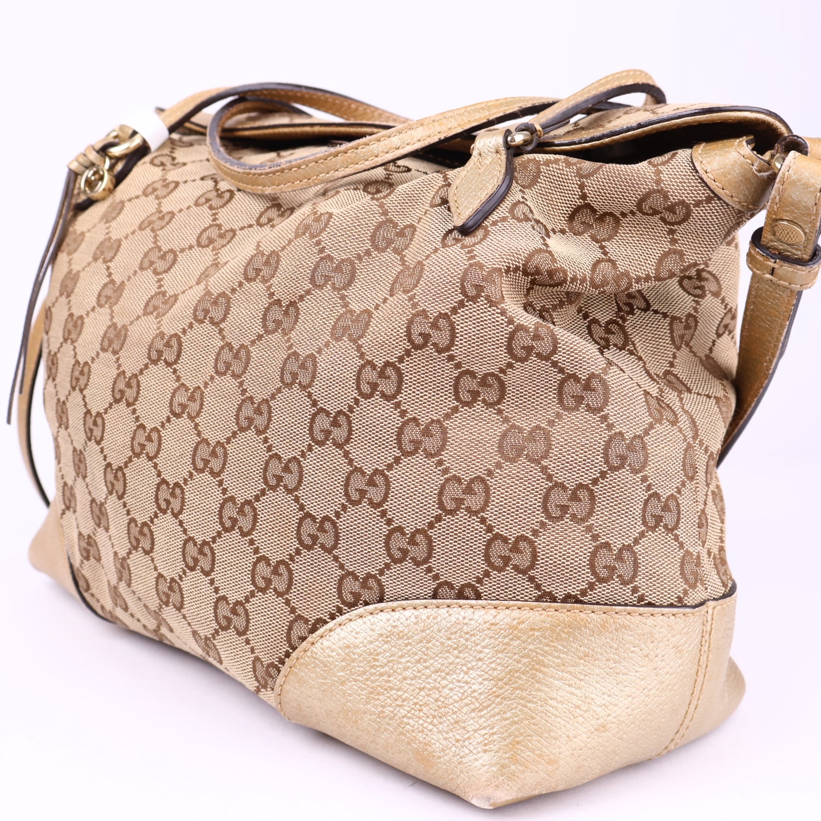 J3345 Gucci Medium GG Canvas Bree Satchel- Pre Owned