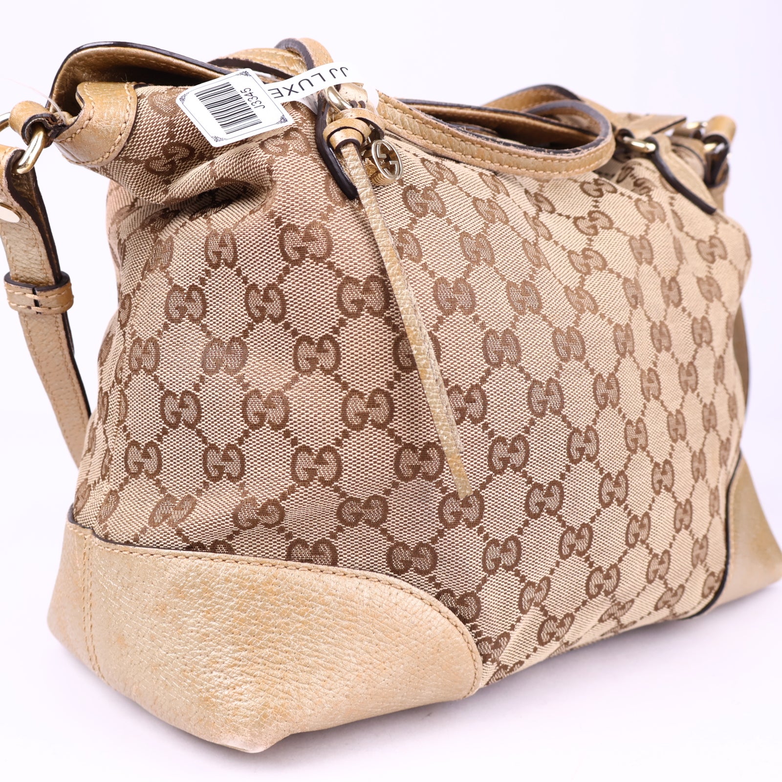 J3345 Gucci Medium GG Canvas Bree Satchel- Pre Owned