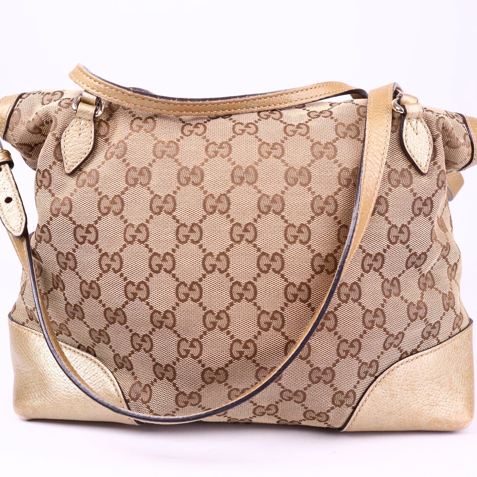 J3345 Gucci Medium GG Canvas Bree Satchel- Pre Owned