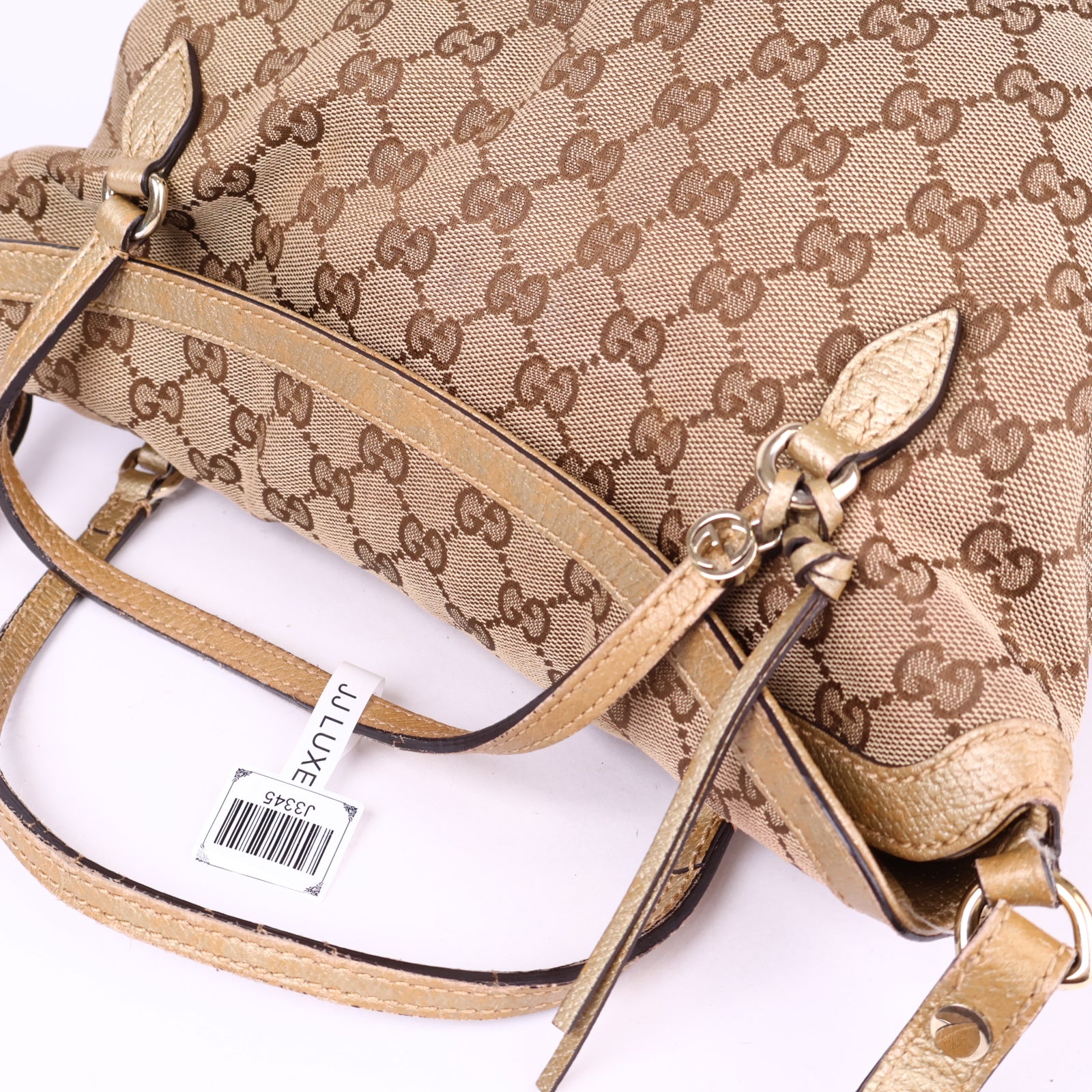 J3345 Gucci Medium GG Canvas Bree Satchel- Pre Owned