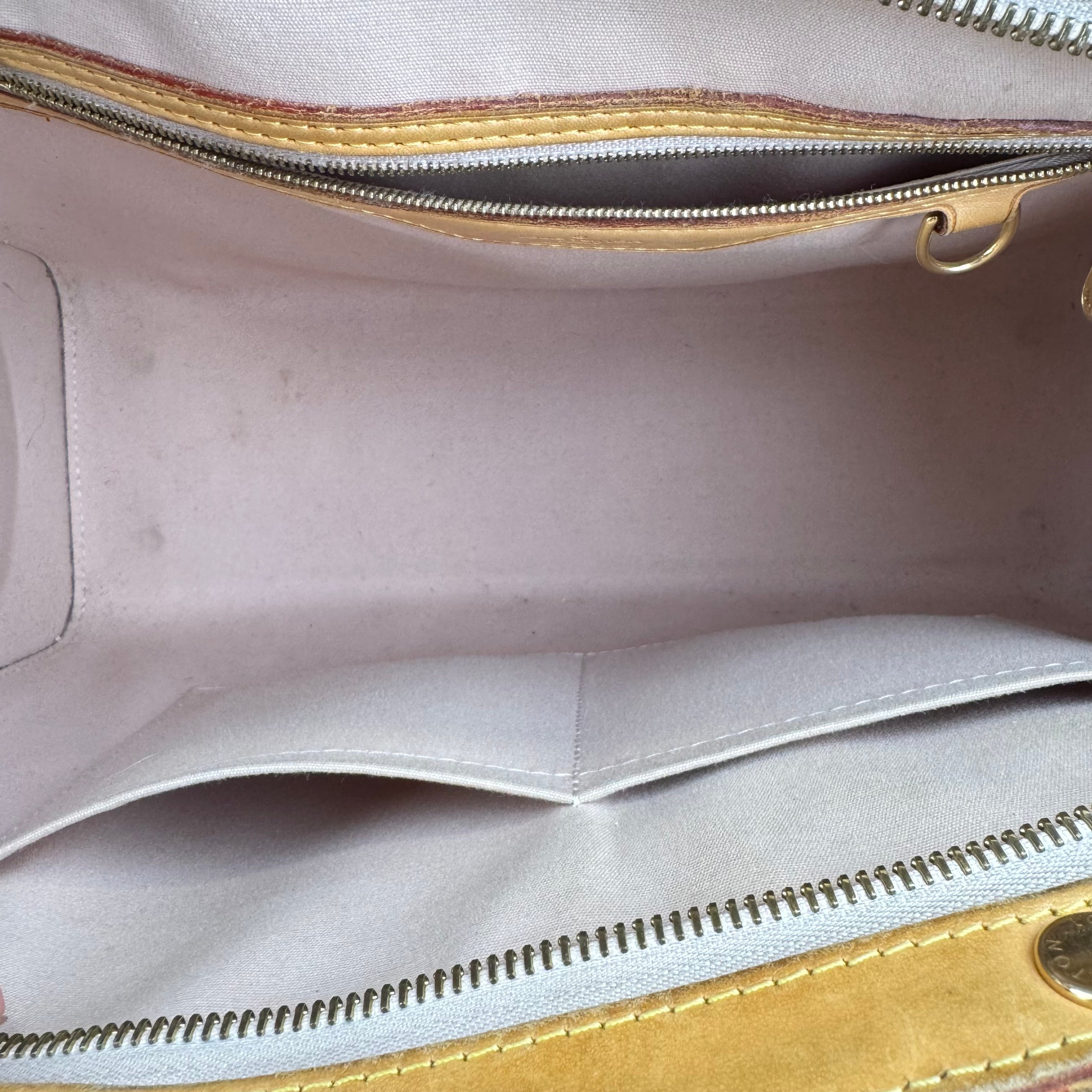 Louis Vuitton Brea MM Yellow Monogram Vernis Leather Tote- Pre Owned