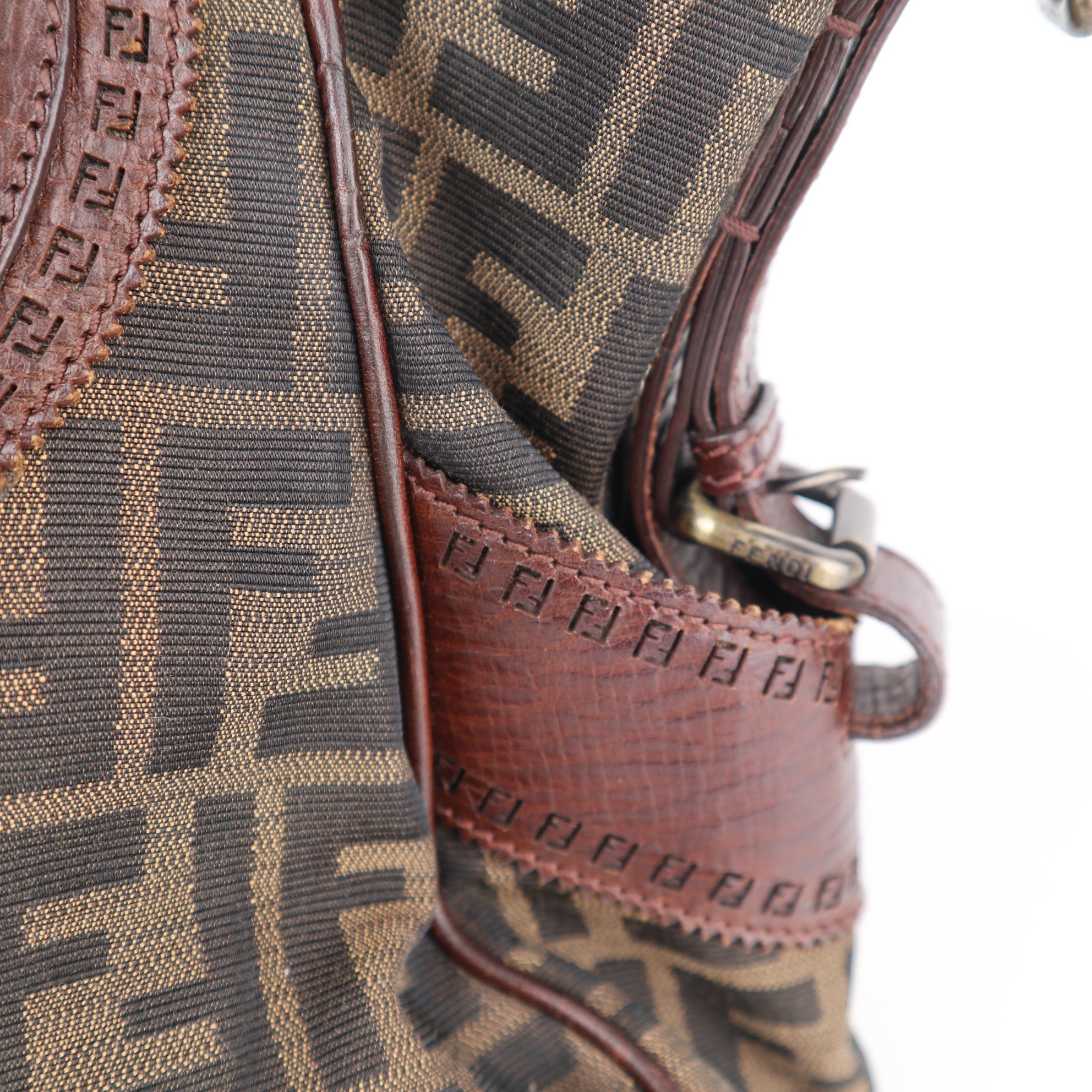 C2240 Fendi Shoulder Bag Zucca Small Bag de Jour | Pre-Owned Very Good Brown Canvas And Leather Trim
