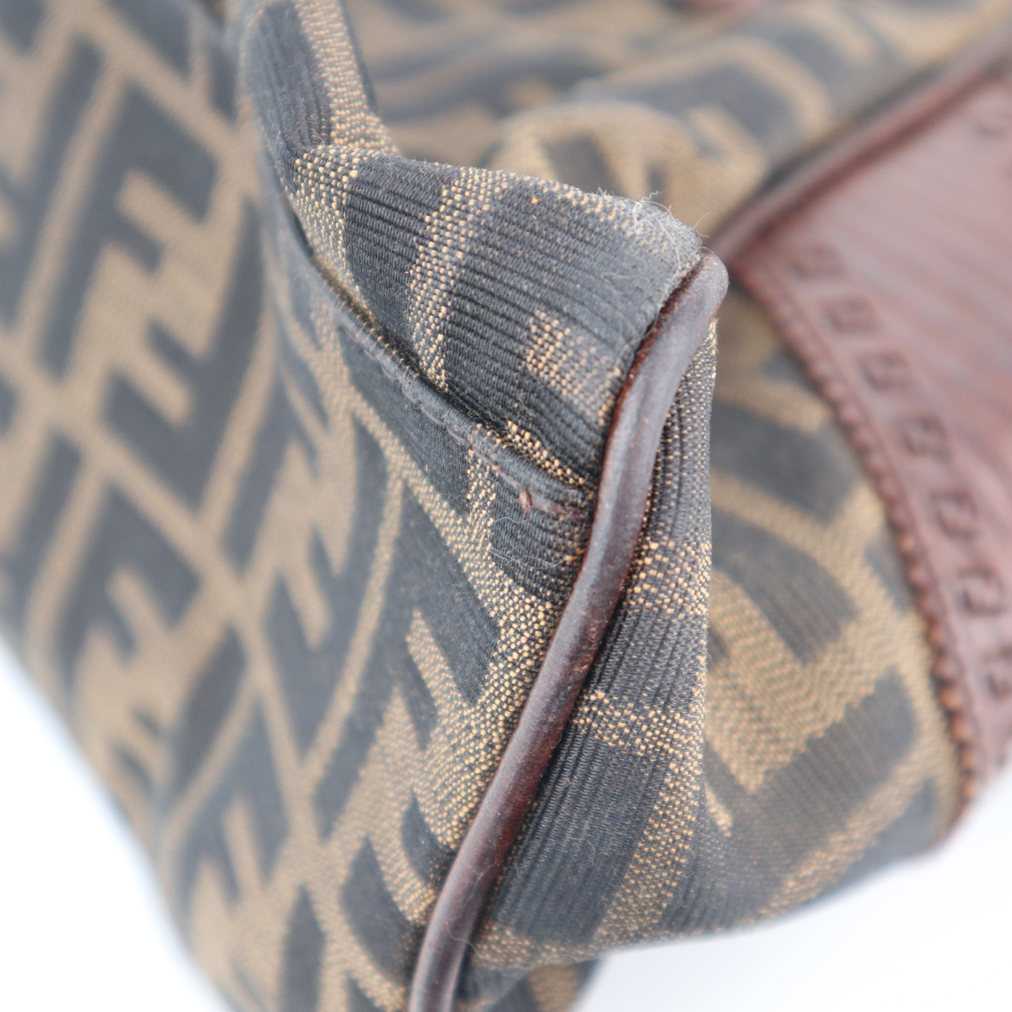 C2240 Fendi Shoulder Bag Zucca Small Bag de Jour | Pre-Owned Very Good Brown Canvas And Leather Trim
