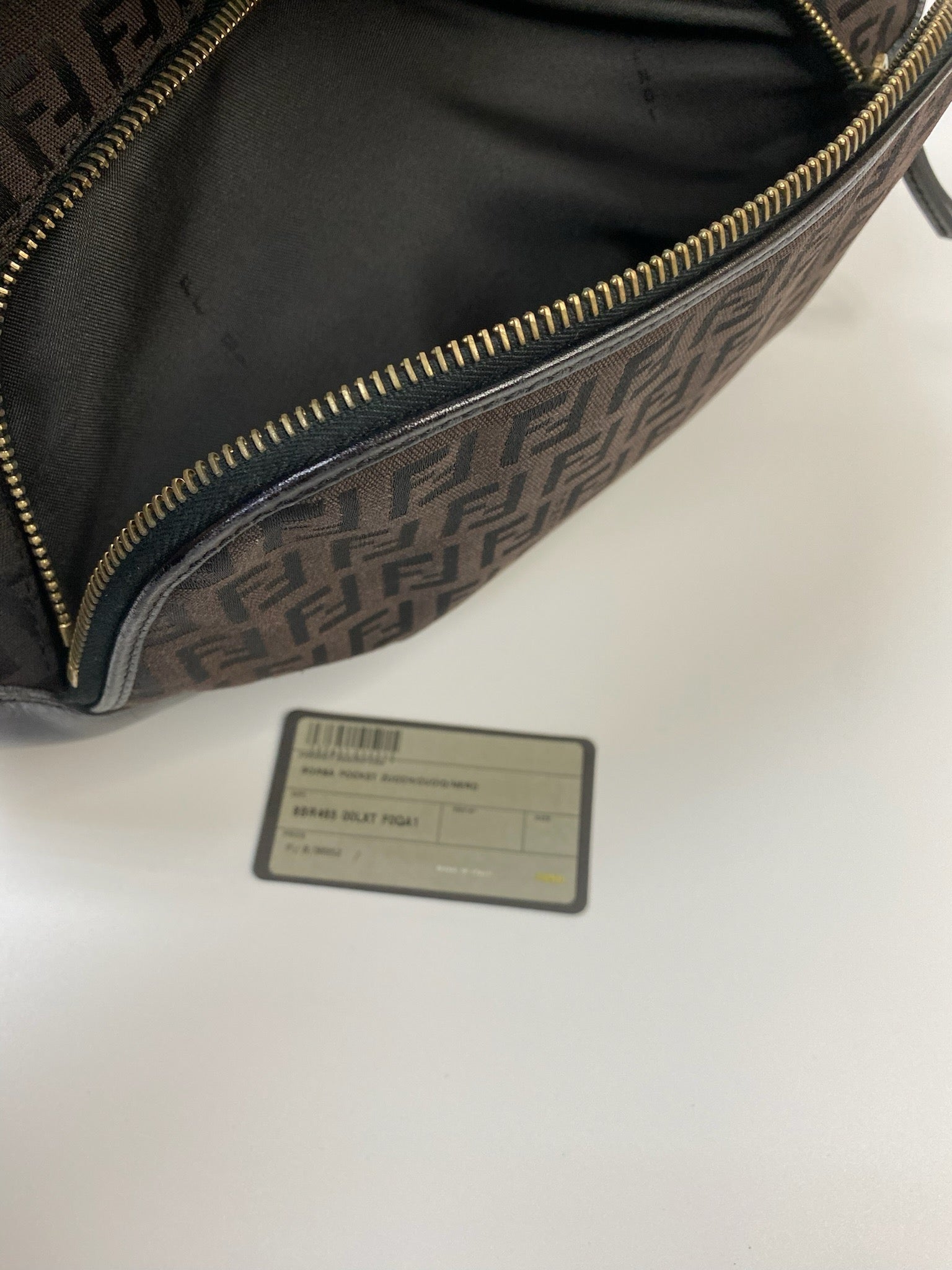 J2946 Fendi Shoulder Bag Black Zucchino Monogram Canvas Hobo Bag | Pre-Owned Black Canvas FF Monogram