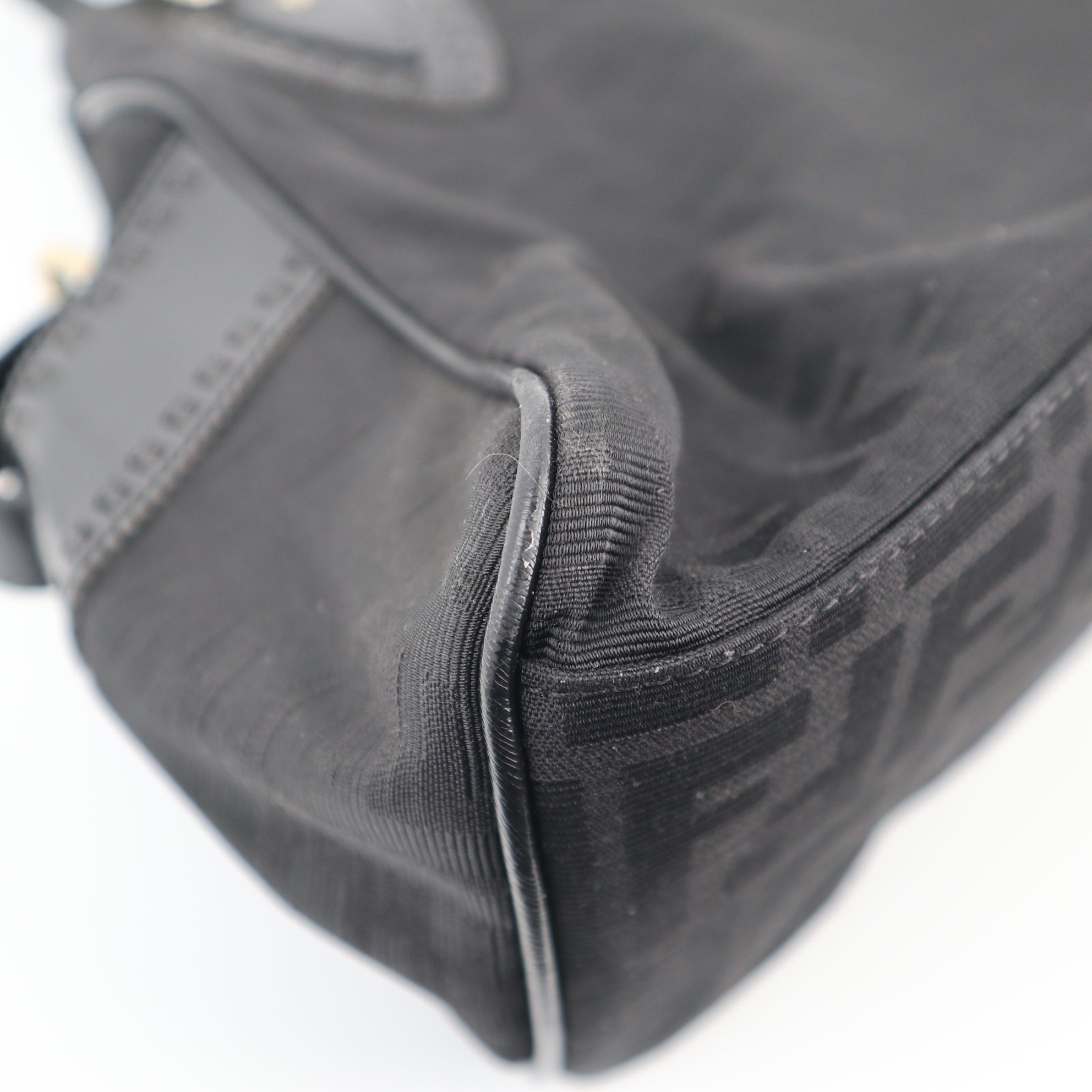 C2242 Fendi Shoulder Bag Zucca Medium Bag de Jour | Pre-Owned Very Good Black Canvas And Leather Trim
