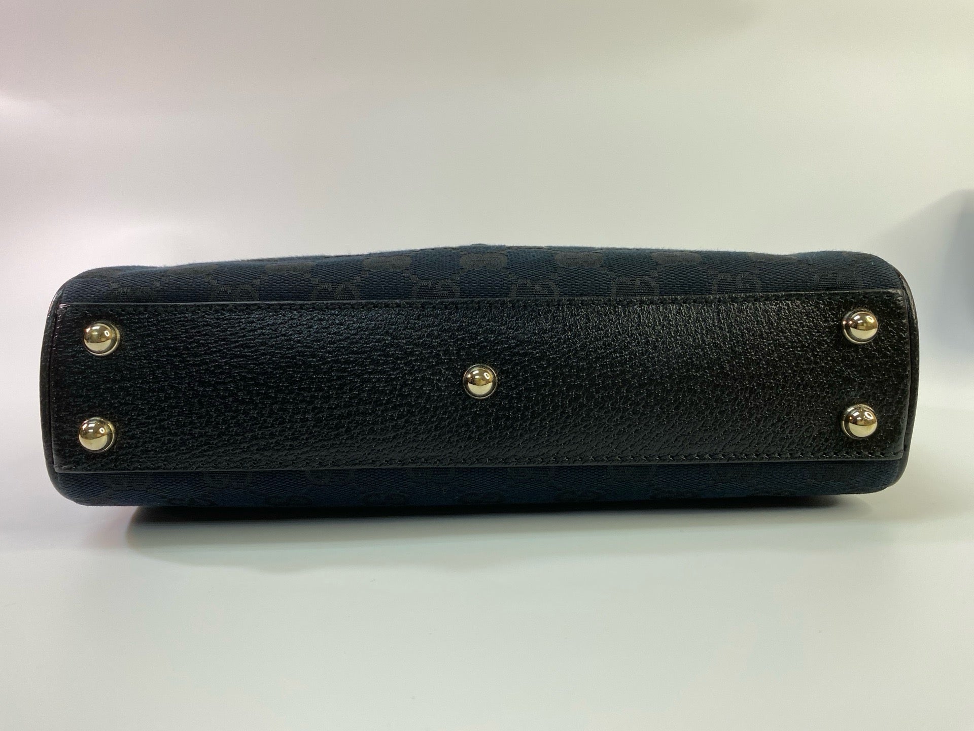 J2945 Gucci Top Handle Bag GG Canvas Jackie Handbag | Pre-Owned Brown Canvas GG Monogram