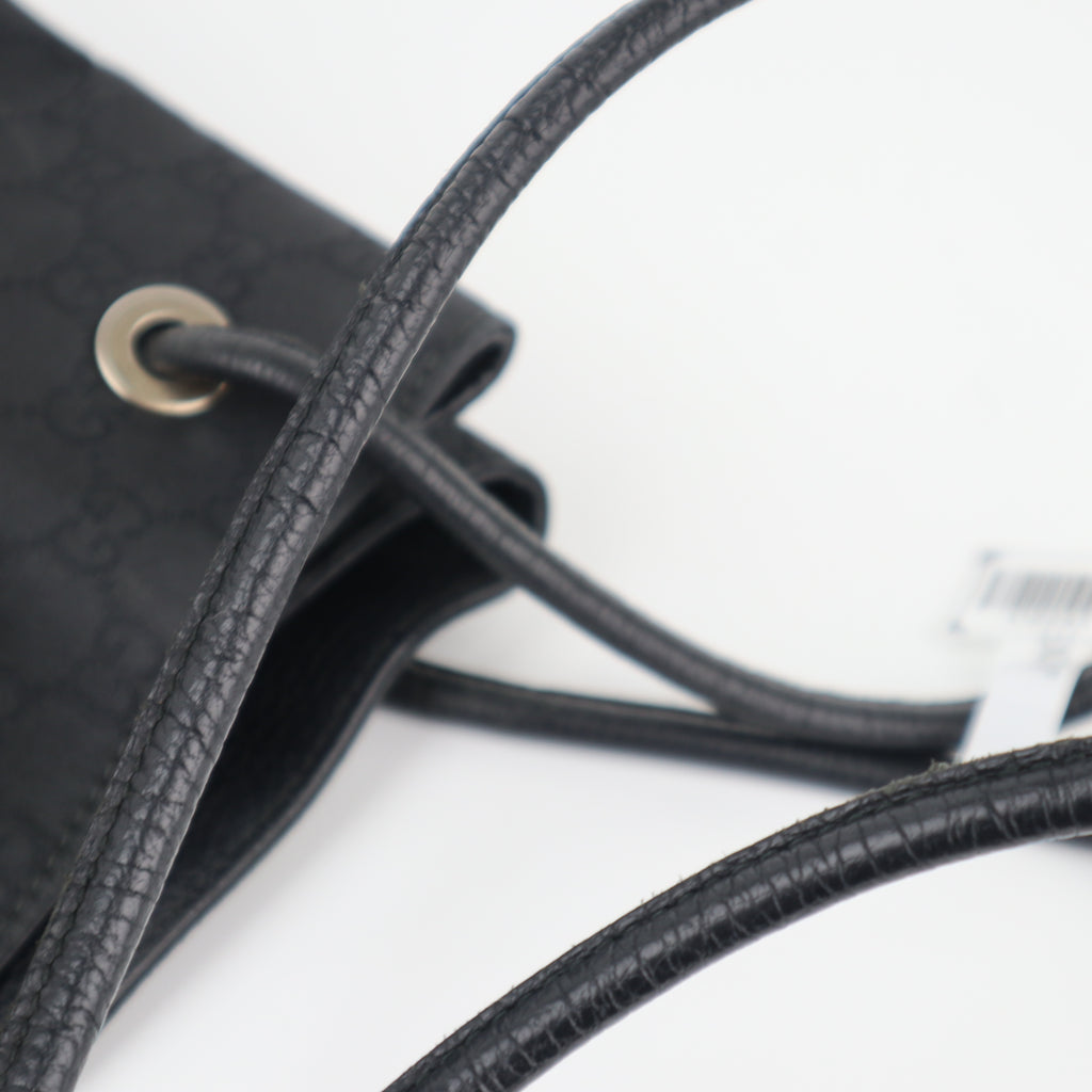 C2243 Gucci Tote Bag Monogram Gifford | Pre-Owned Very Good Black Nylon And Leather Trim