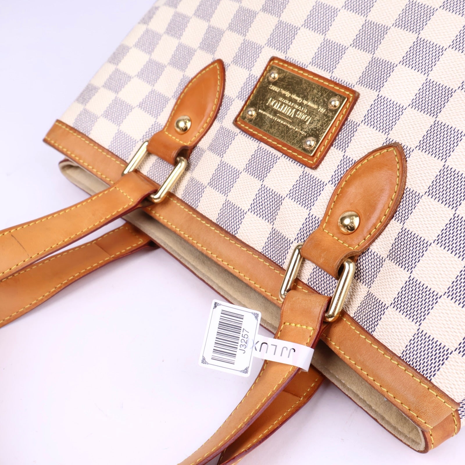J3257 Louis Vuitton Damier Azur Canvas Hampstead Bag- Pre Owned