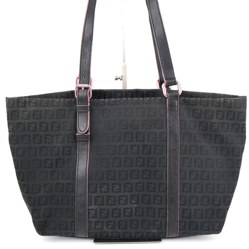 C2245# Fendi Tote Bag Zucchino FF | Pre-Owned Very Good Brown Canvas And Leather Trim