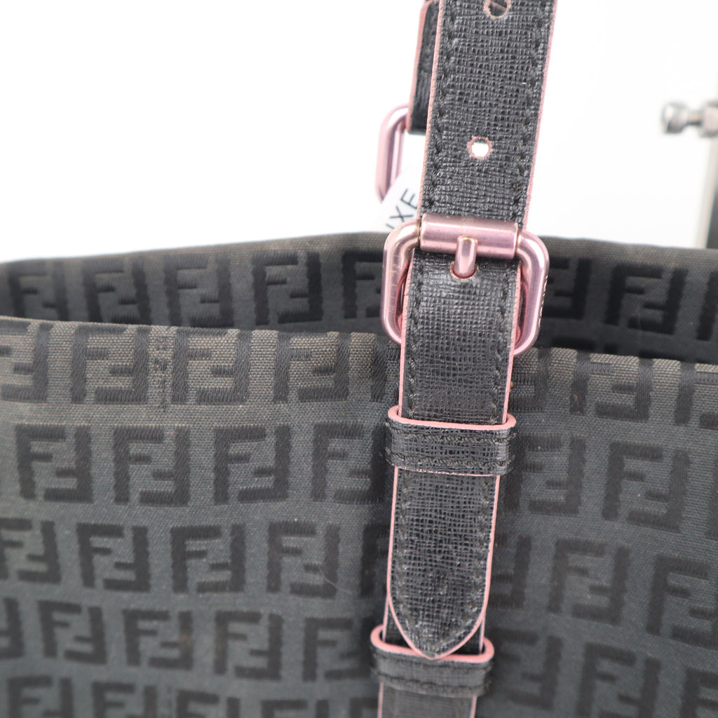 C2245# Fendi Tote Bag Zucchino FF | Pre-Owned Very Good Brown Canvas And Leather Trim
