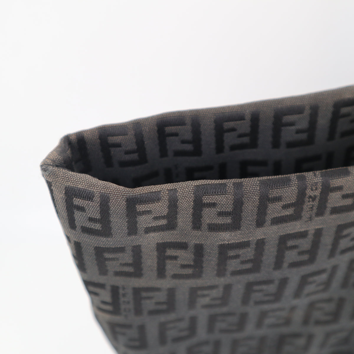 C2245# Fendi Tote Bag Zucchino FF | Pre-Owned Very Good Brown Canvas And Leather Trim