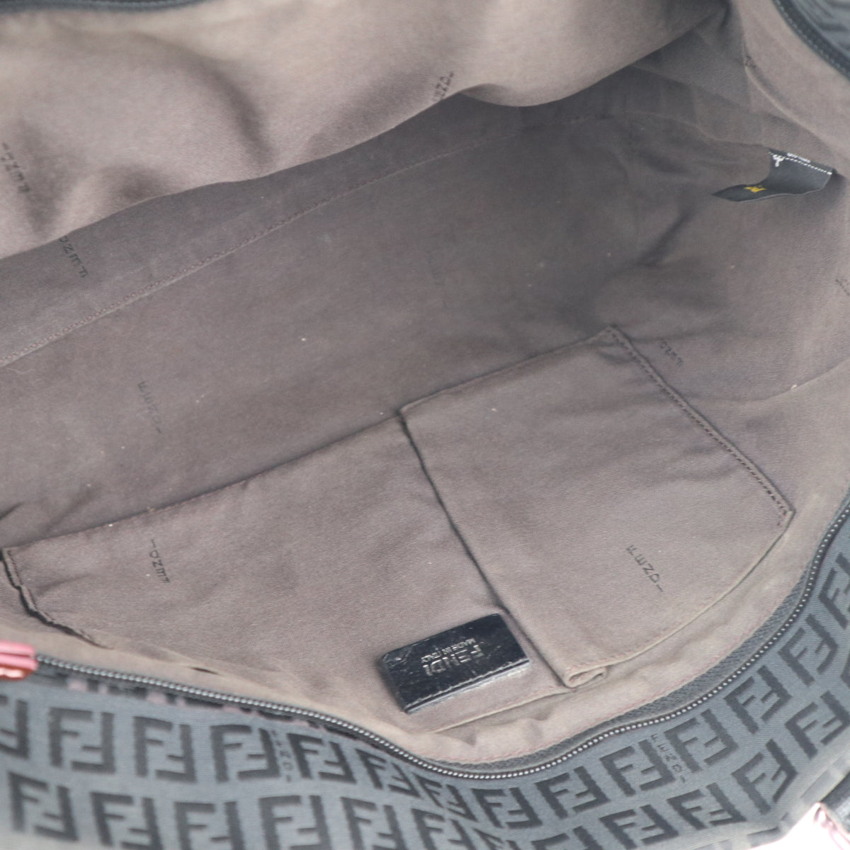 C2245# Fendi Tote Bag Zucchino FF | Pre-Owned Very Good Brown Canvas And Leather Trim