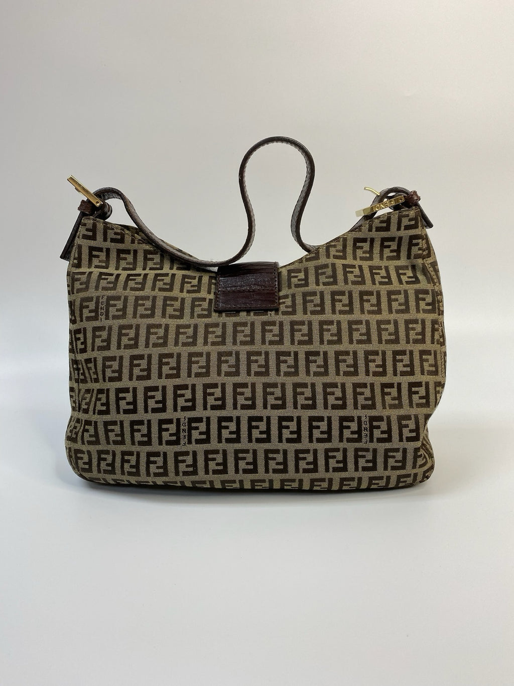 J2942 Fendi Shoulder Bag Zucchino Cnavas Shoulder Bag | Pre-Owned Brown Canvas FF Monogram