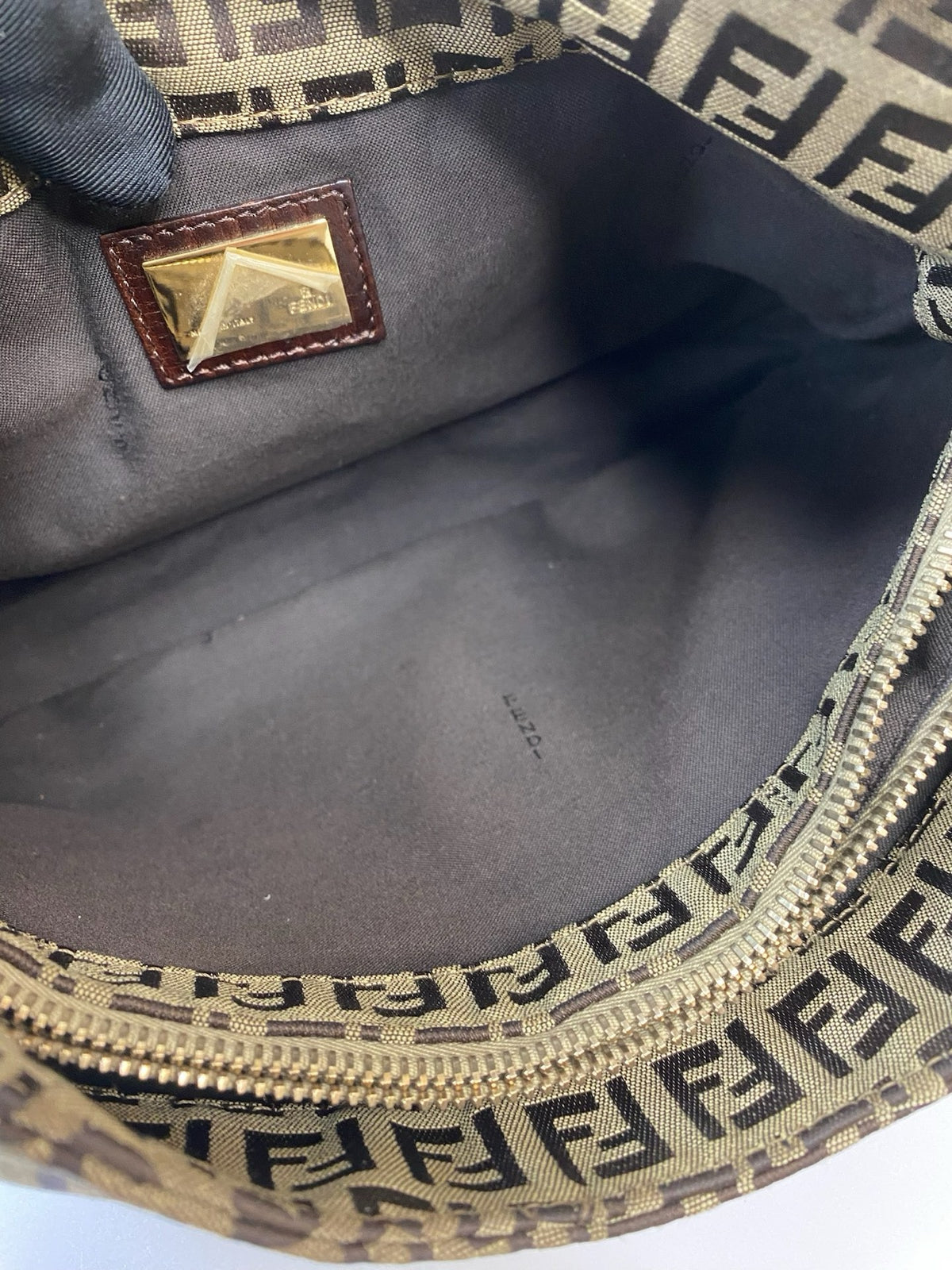 J2942 Fendi Shoulder Bag Zucchino Cnavas Shoulder Bag | Pre-Owned Brown Canvas FF Monogram