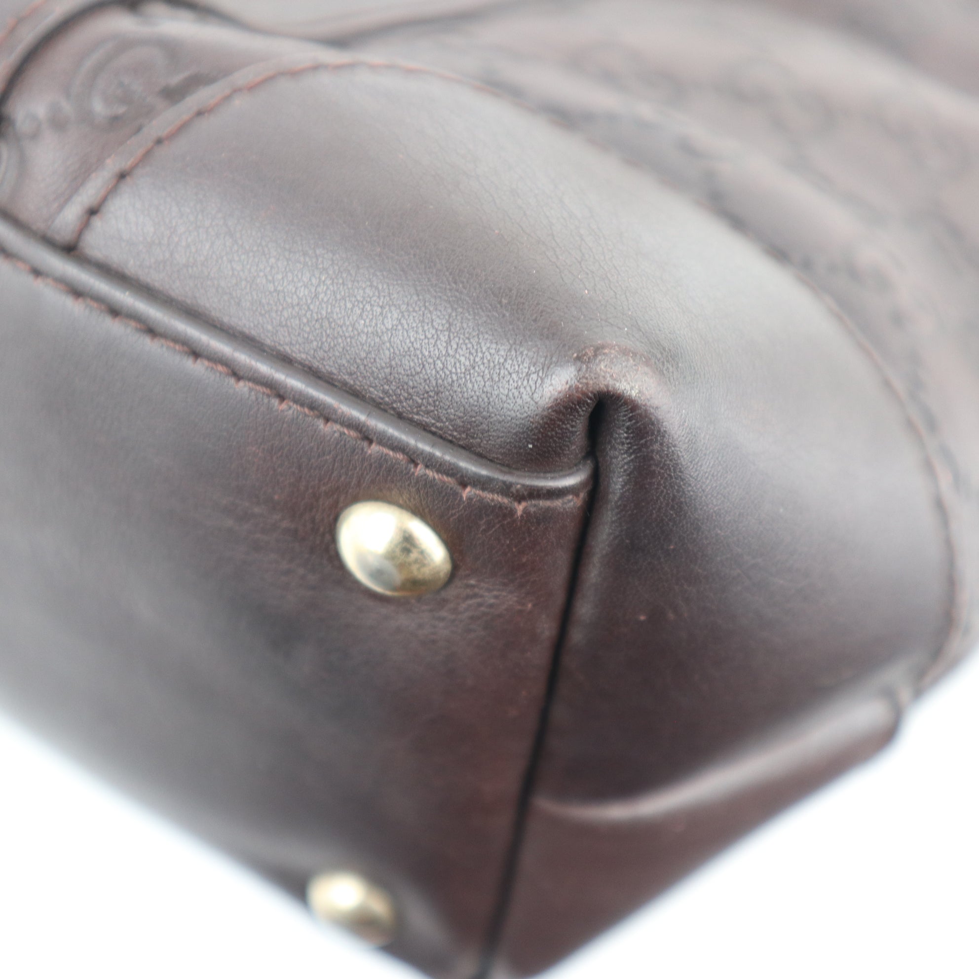 C2250 Gucci Tote Bag Guccissima Lovely Heart Interlocking G | Pre-Owned Very Good Brown Guccissima Leather