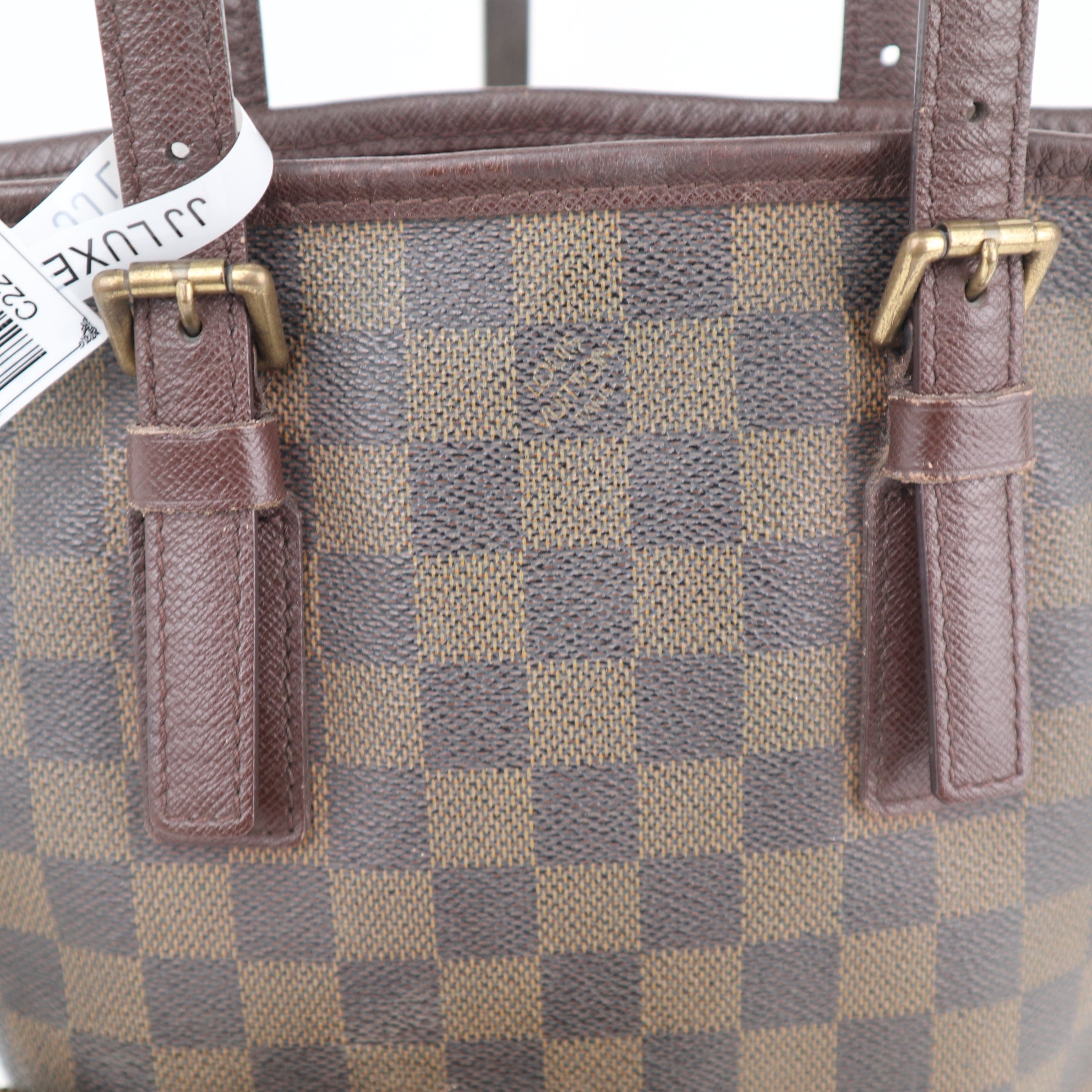 C2252 Louis Vuitton Bucket Bag Marais | Pre-Owned Good Brown Damier Ebene Coated Canvas And Leather Trim