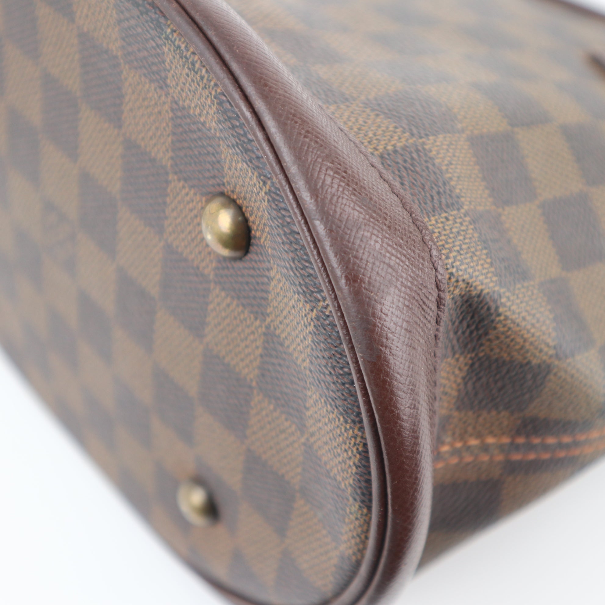 C2252 Louis Vuitton Bucket Bag Marais | Pre-Owned Good Brown Damier Ebene Coated Canvas And Leather Trim