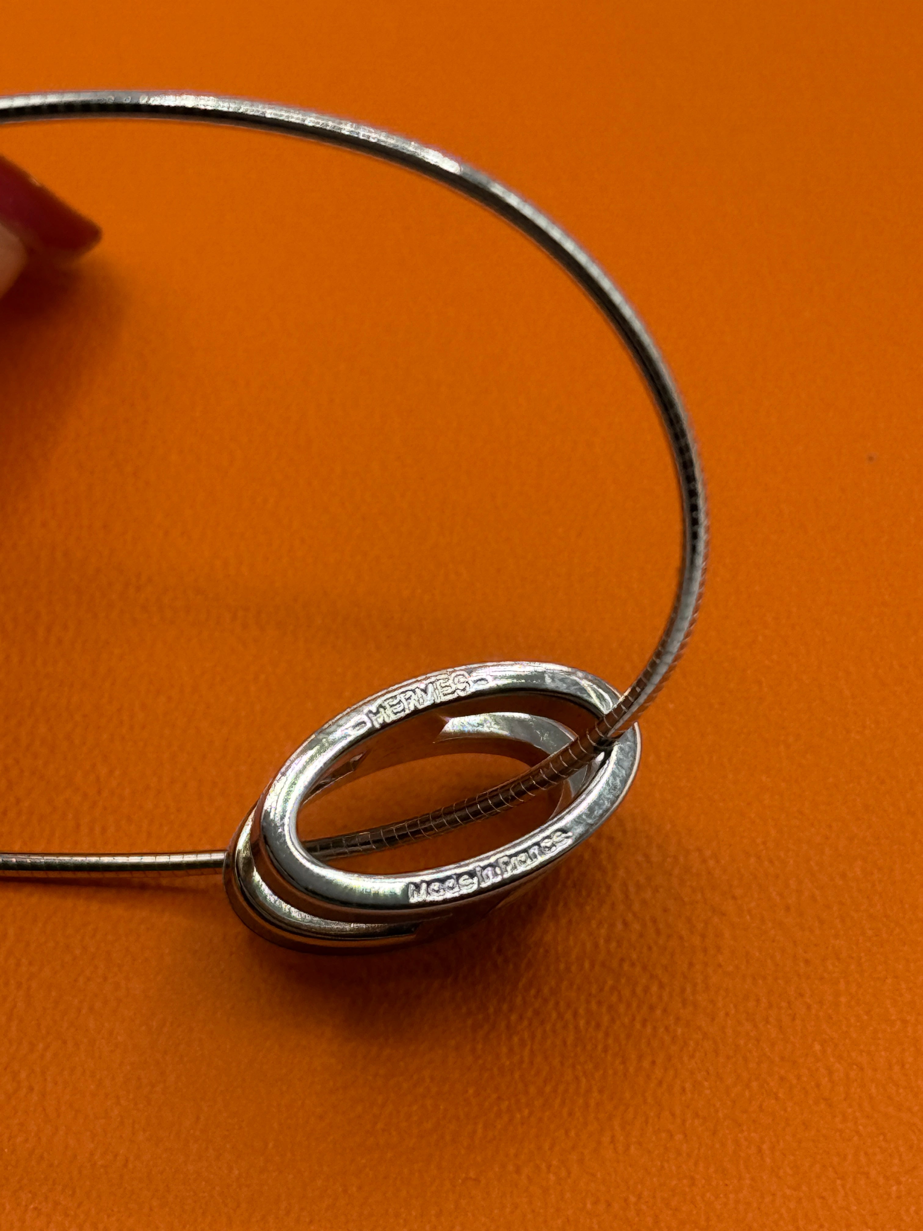 Hermès Blue Silver Plated Metal POP H Necklace
