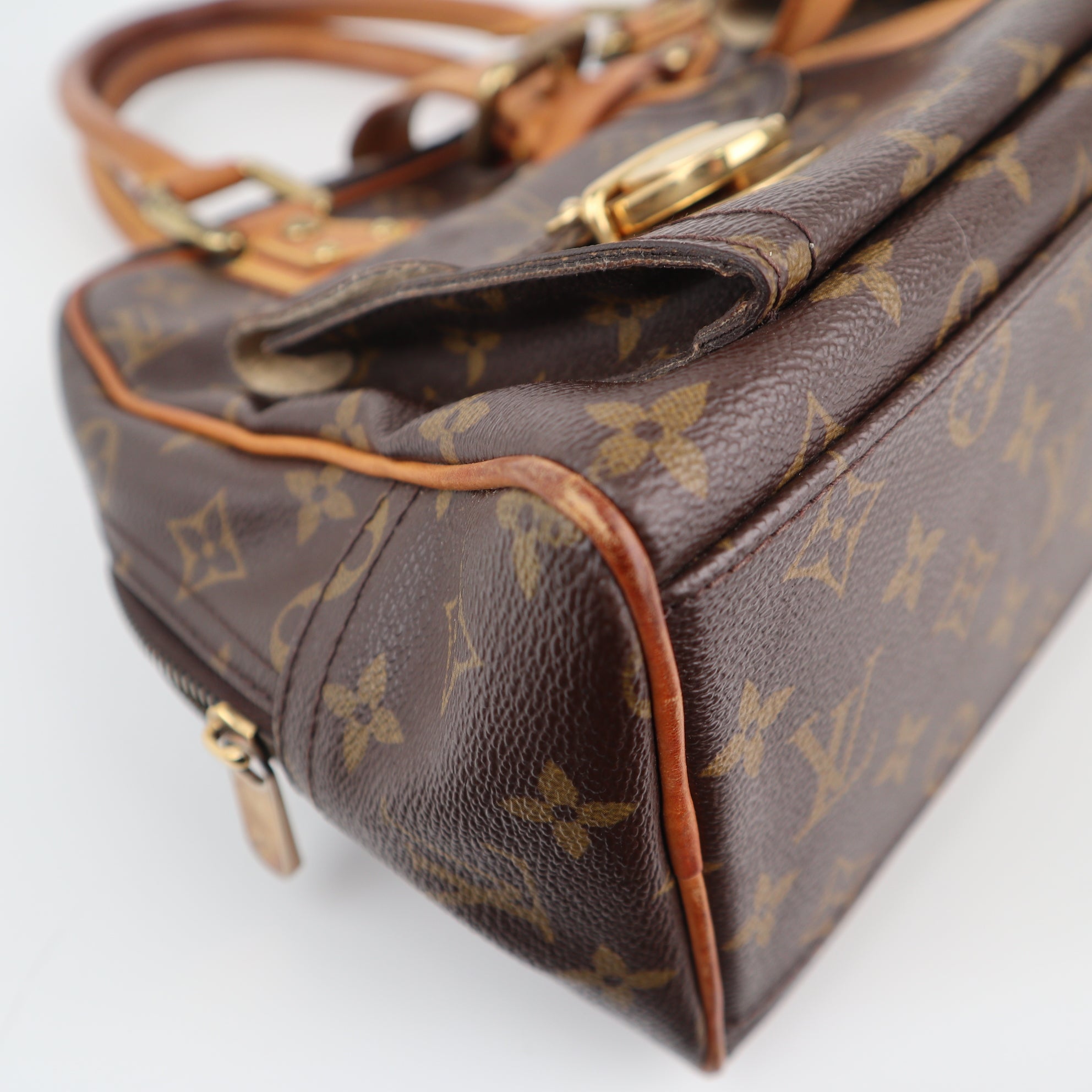 C2253 Louis Vuitton Shoulder Bag Manhattan GM | Pre-Owned Very Good Brown Monogram Coated Canvas And Leather Trim