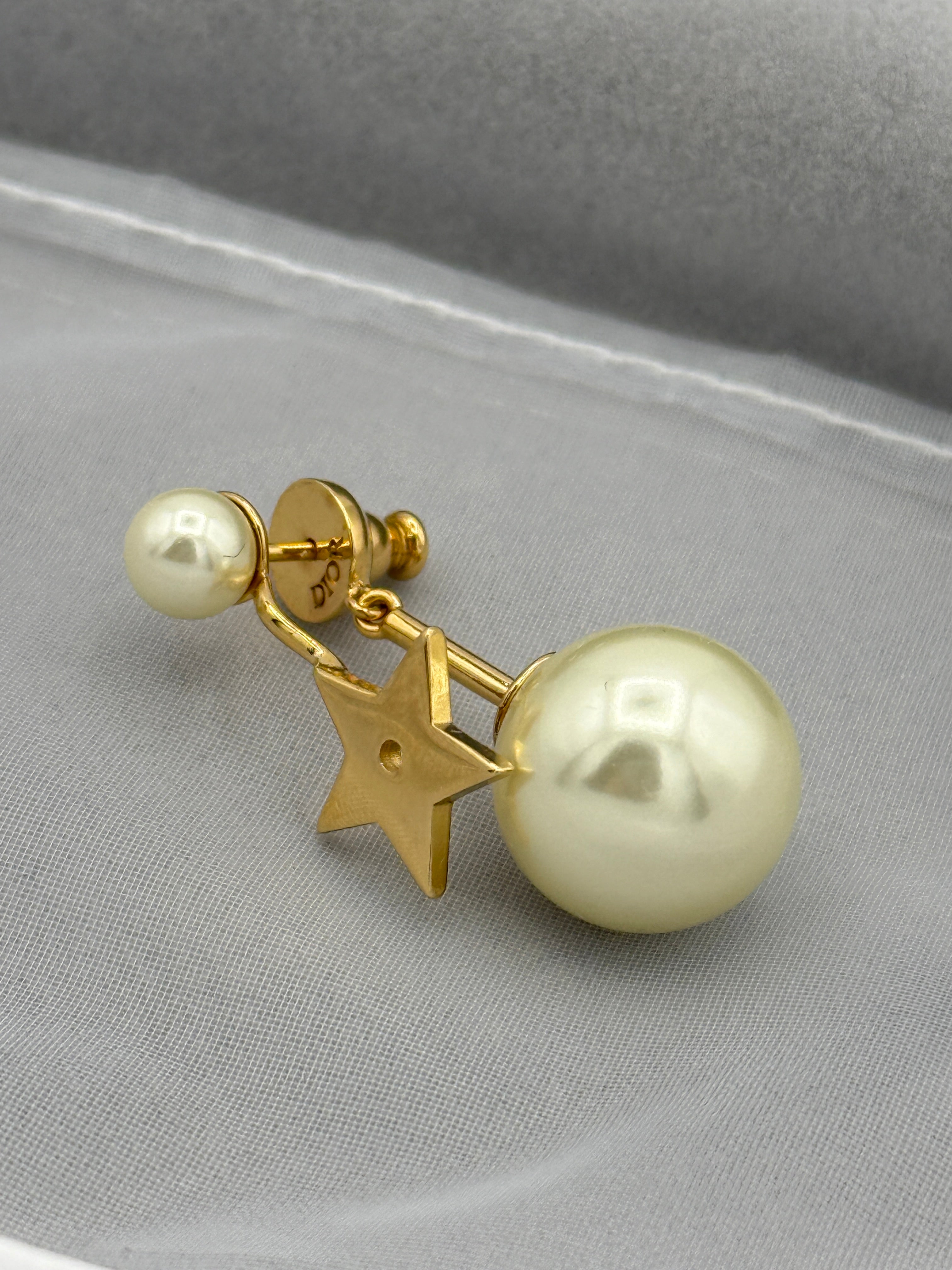 Dior Earrings-My ABC Dior Tribales Pearl Earring, Star pendant