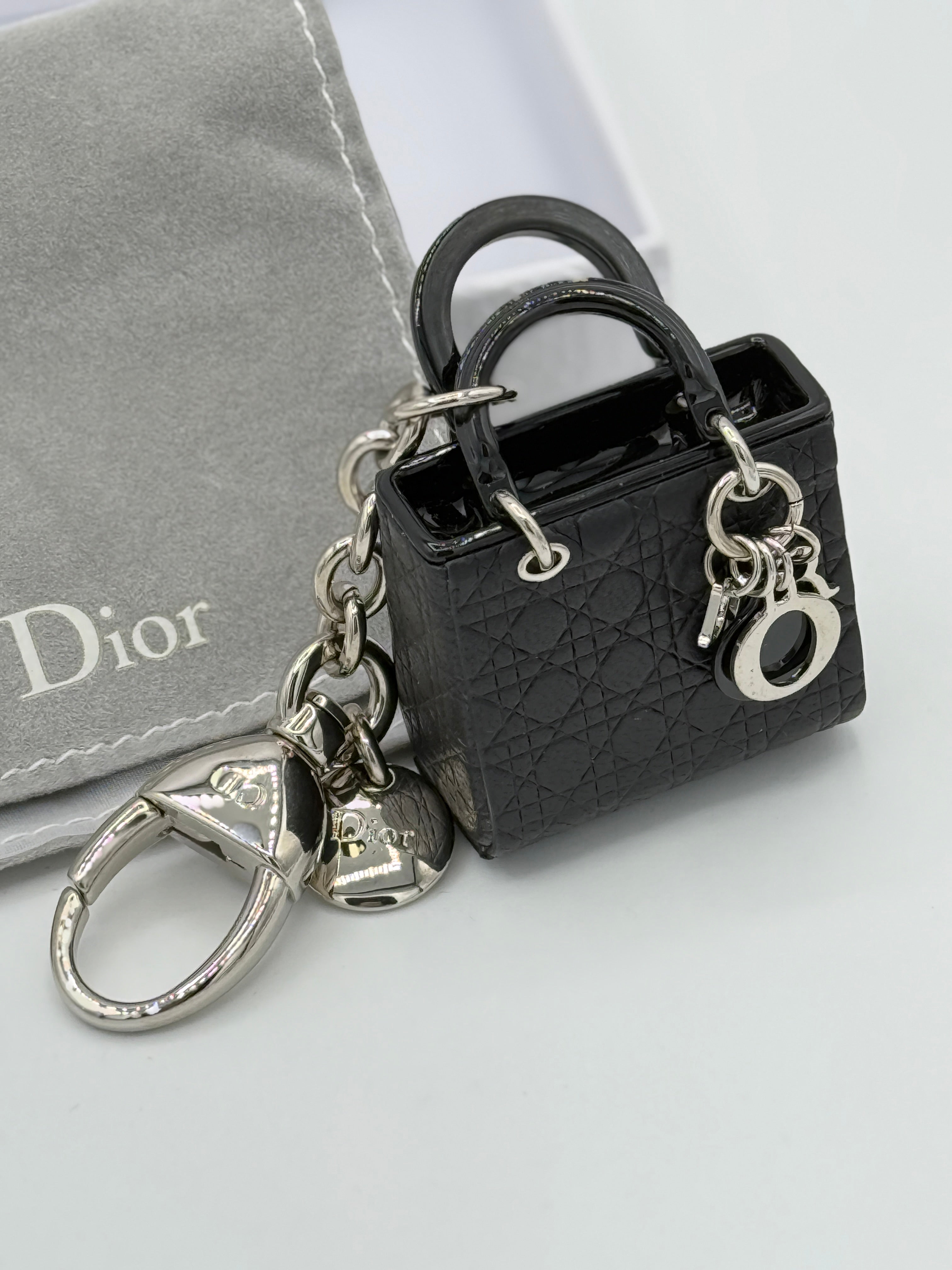Christian Dior Lady Dior keychain Metallic