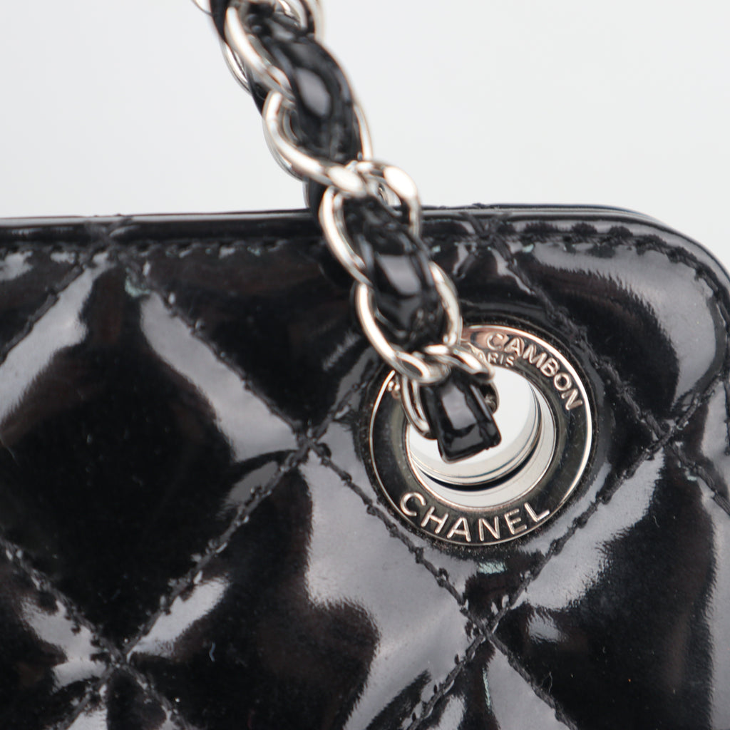 C2257 Chanel Shoulder Bag Timeless CC Shopping Tote | Pre-Owned Very Good Black Patent Leather