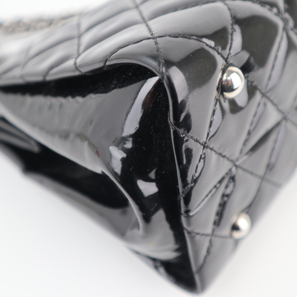 C2257 Chanel Shoulder Bag Timeless CC Shopping Tote | Pre-Owned Very Good Black Patent Leather