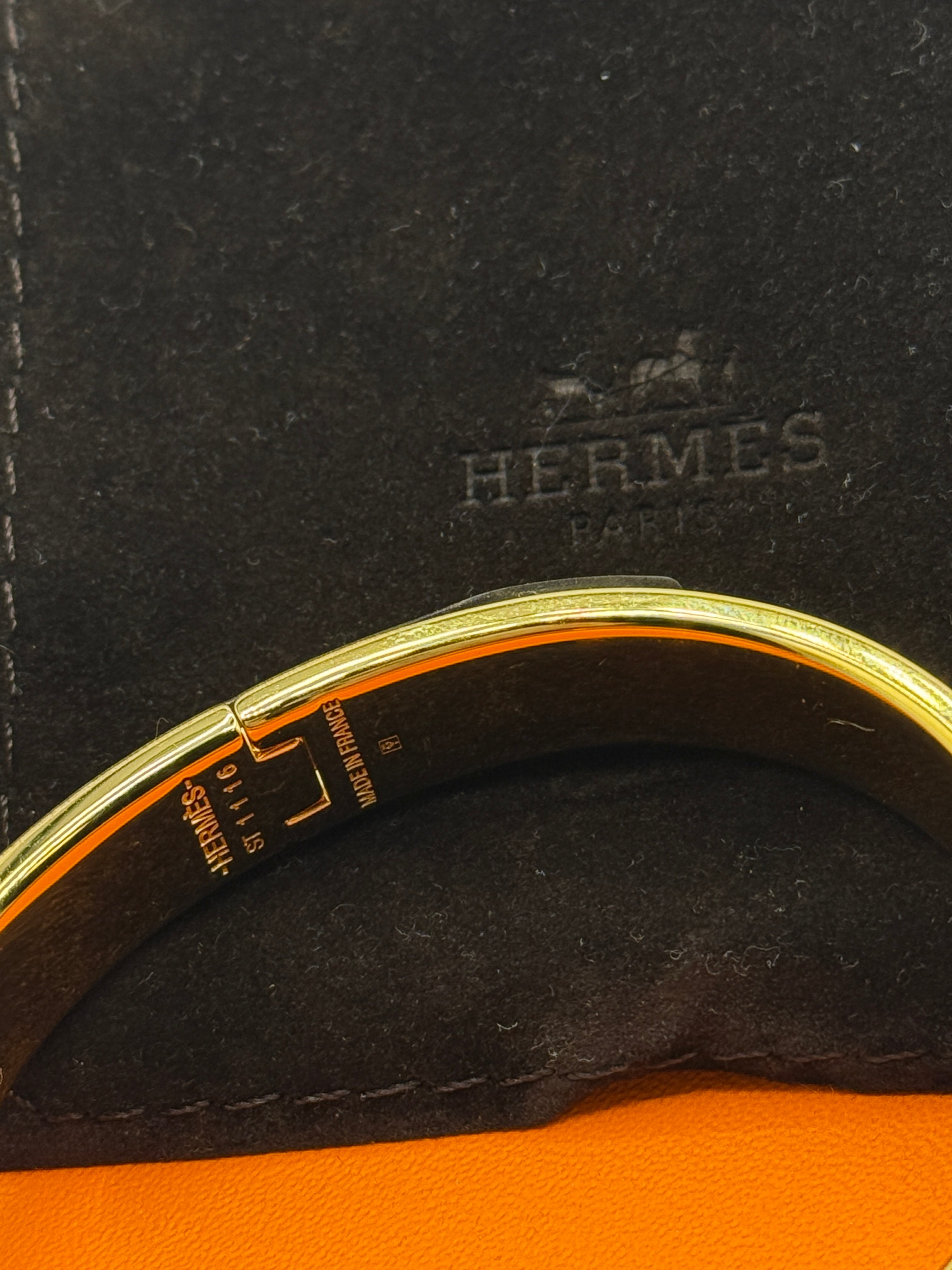 Hermès Clic H bracelet, Black, Gold plated