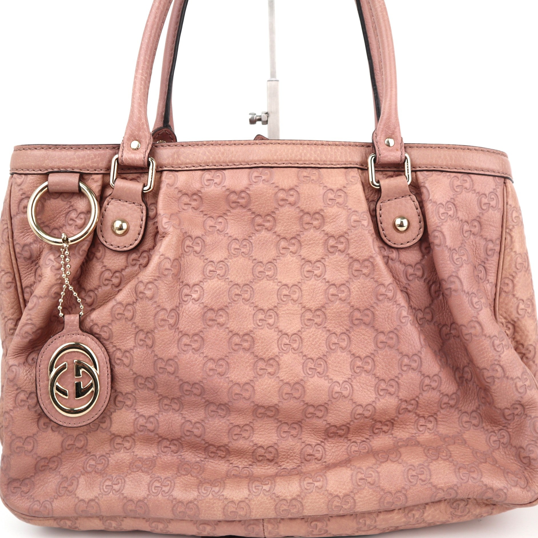 C2258 Gucci Tote Bag Guccissima Sukey | Pre-Owned Very Good Pink Guccissima Leather