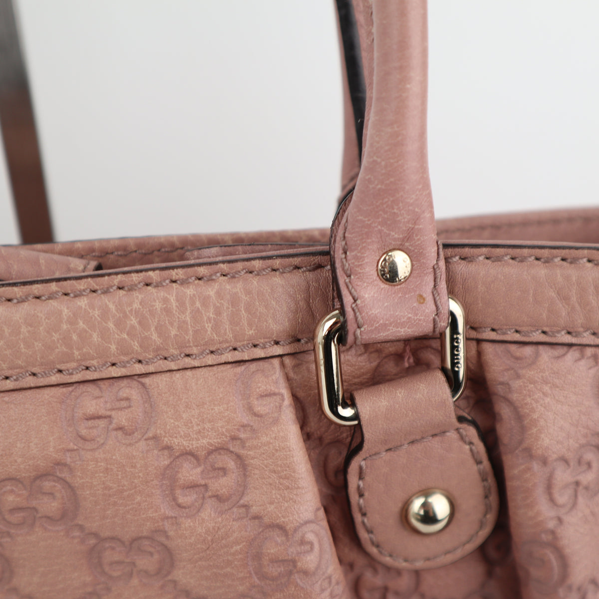 C2258 Gucci Tote Bag Guccissima Sukey | Pre-Owned Very Good Pink Guccissima Leather