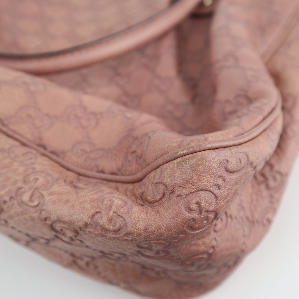 C2258 Gucci Tote Bag Guccissima Sukey | Pre-Owned Very Good Pink Guccissima Leather