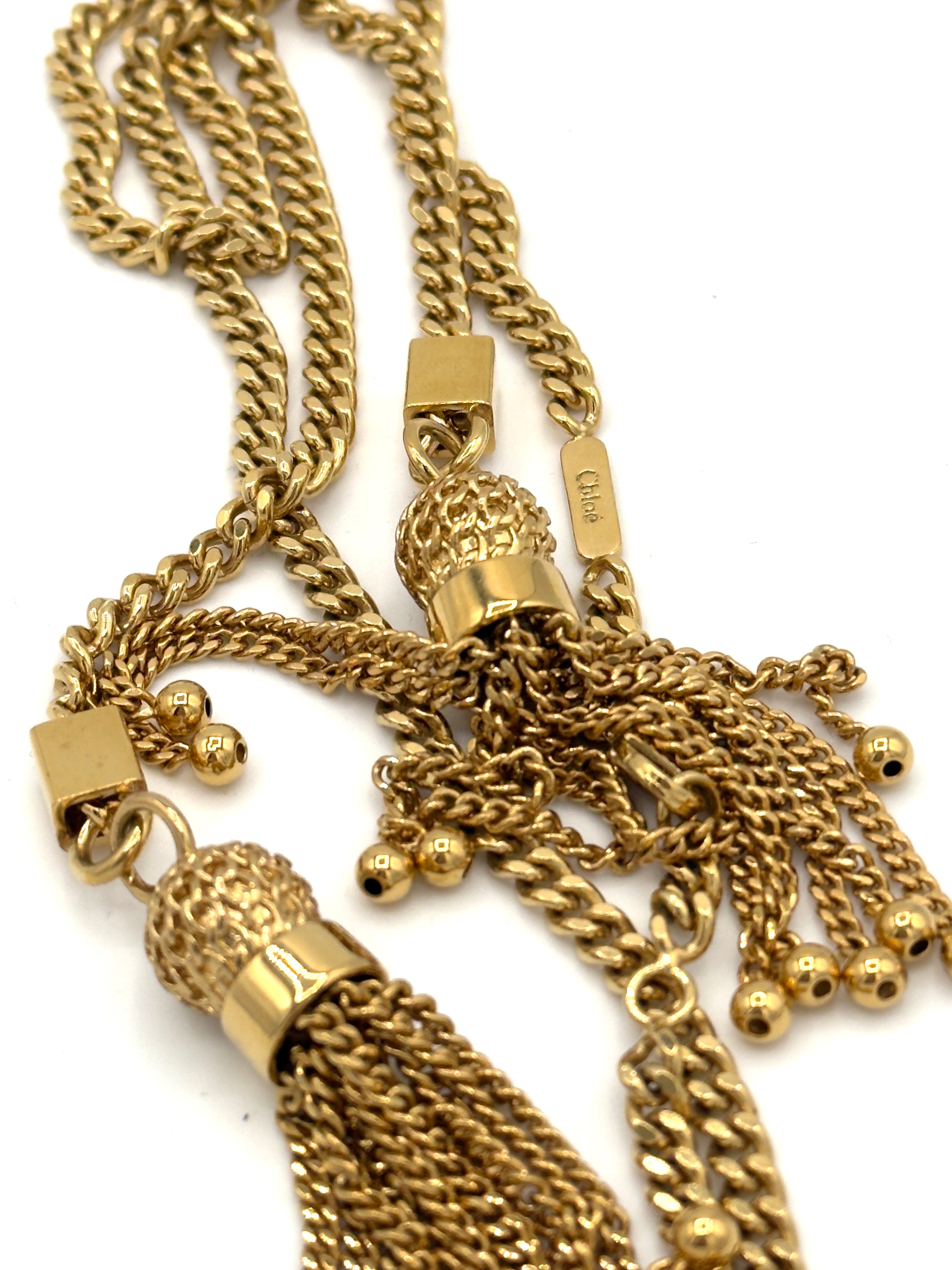 Chloé Long necklace Very Good with Tag, Gold, Metal