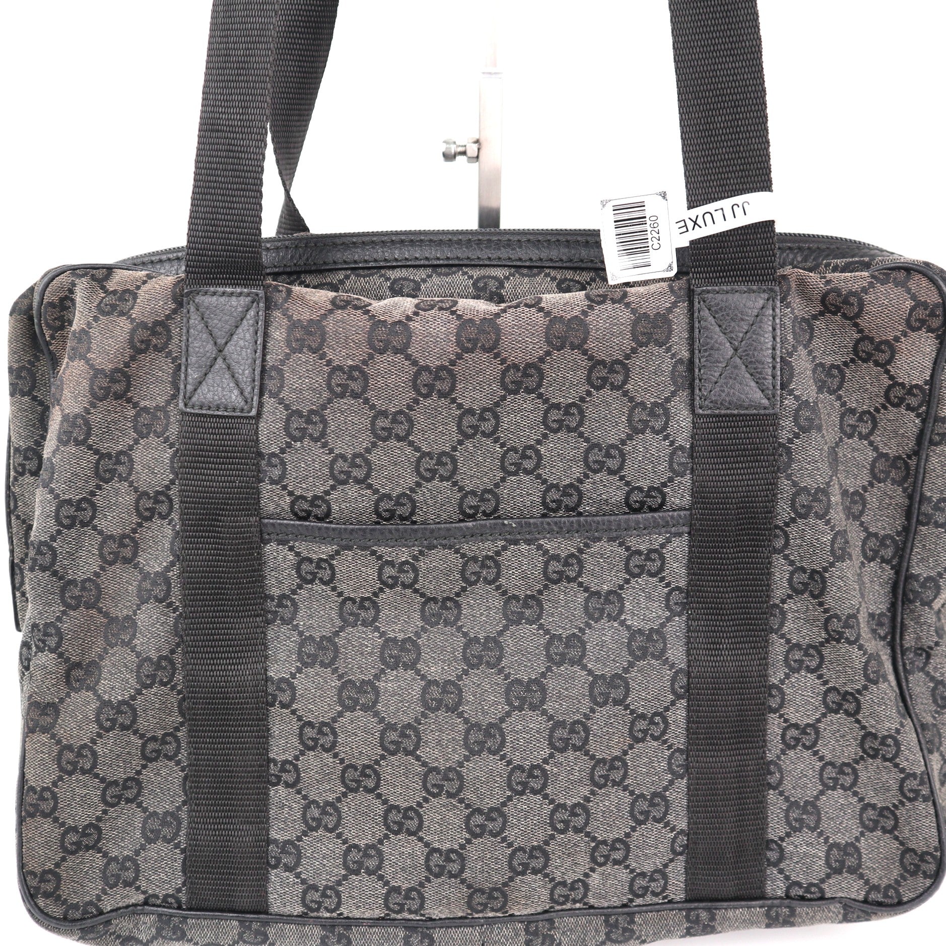 C2260 Gucci Top Handle Bag GG Canvas Business Bag | Pre-Owned Very Good Brown Canvas GG Monogram