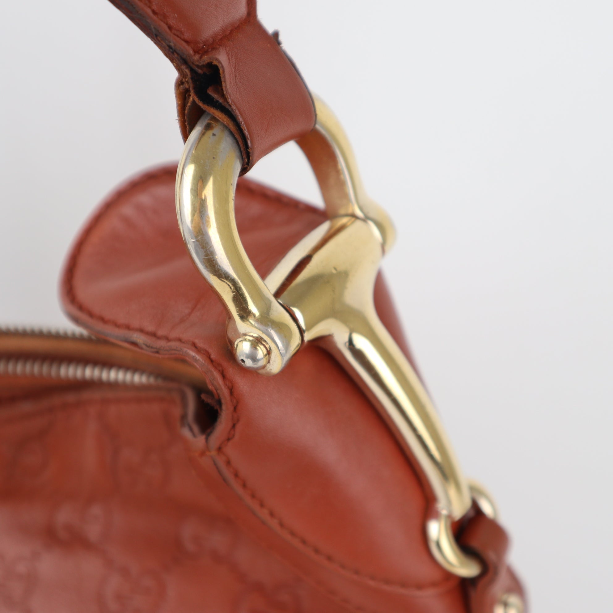 C2262 Gucci Shoulder Bag Guccissima Creole Hobo Saffron | Pre-Owned Very Good Saffron Leather Guccissima