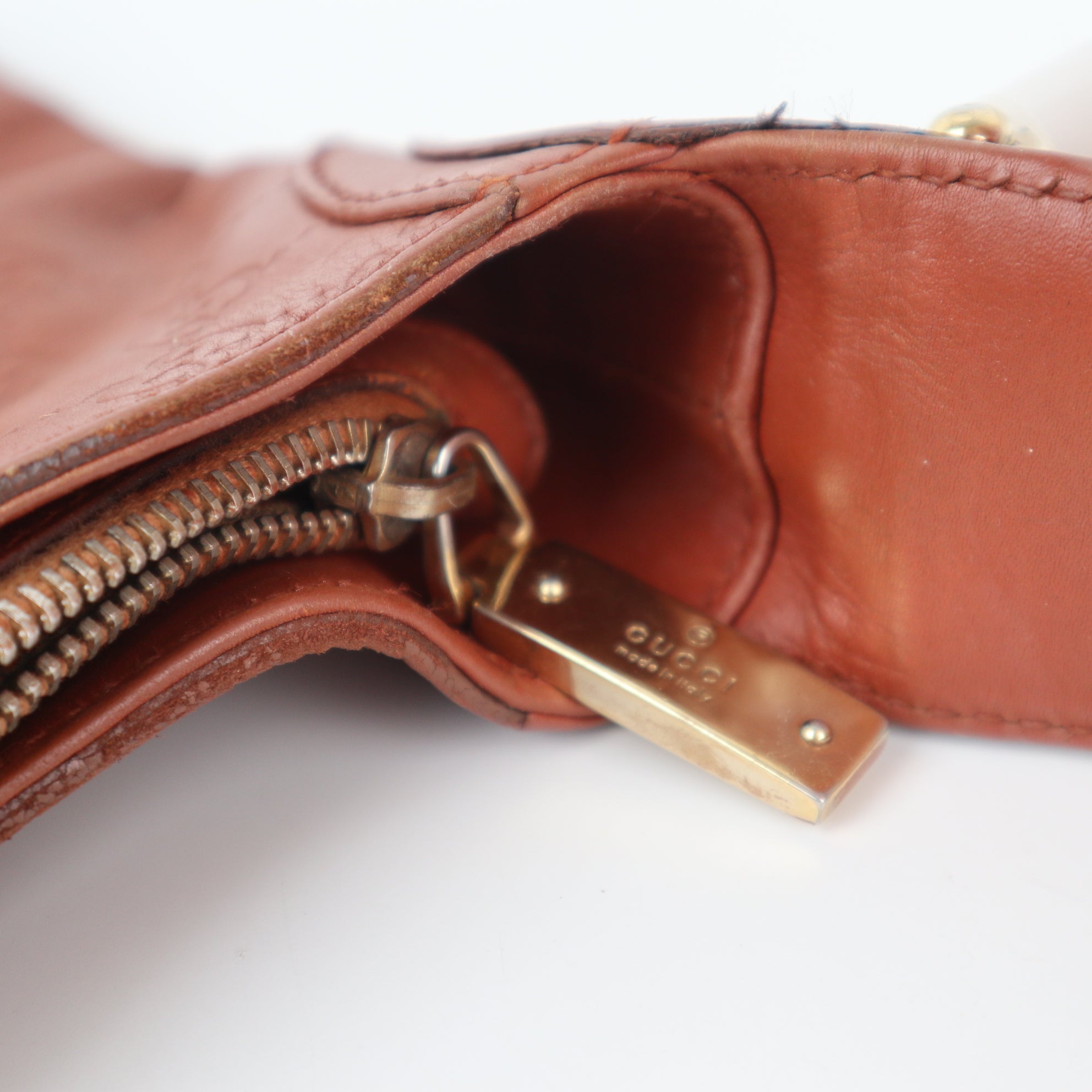 C2262 Gucci Shoulder Bag Guccissima Creole Hobo Saffron | Pre-Owned Very Good Saffron Leather Guccissima
