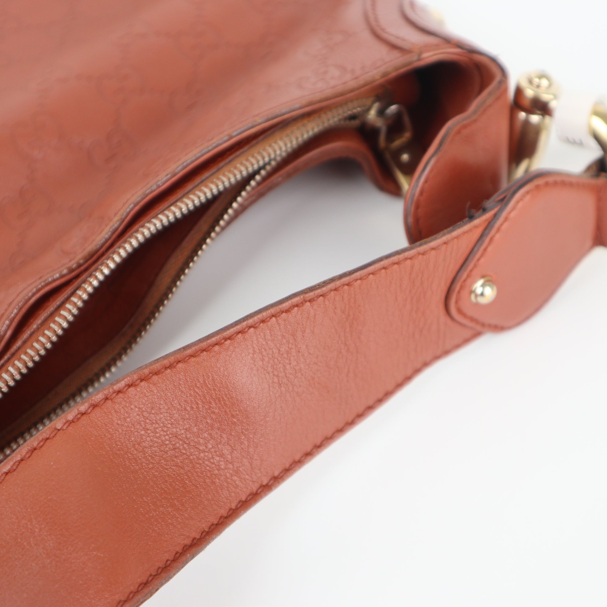 C2262 Gucci Shoulder Bag Guccissima Creole Hobo Saffron | Pre-Owned Very Good Saffron Leather Guccissima