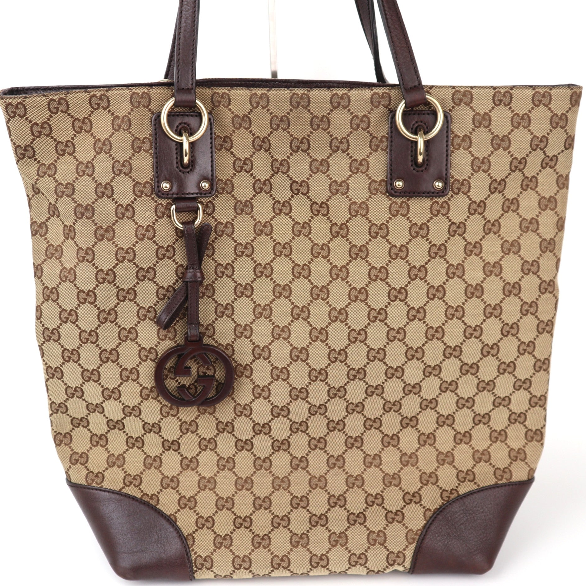 C2263 Gucci Tote Bag GG Canvas Tote | Pre-Owned Excellent Brown Canvas GG Monogram