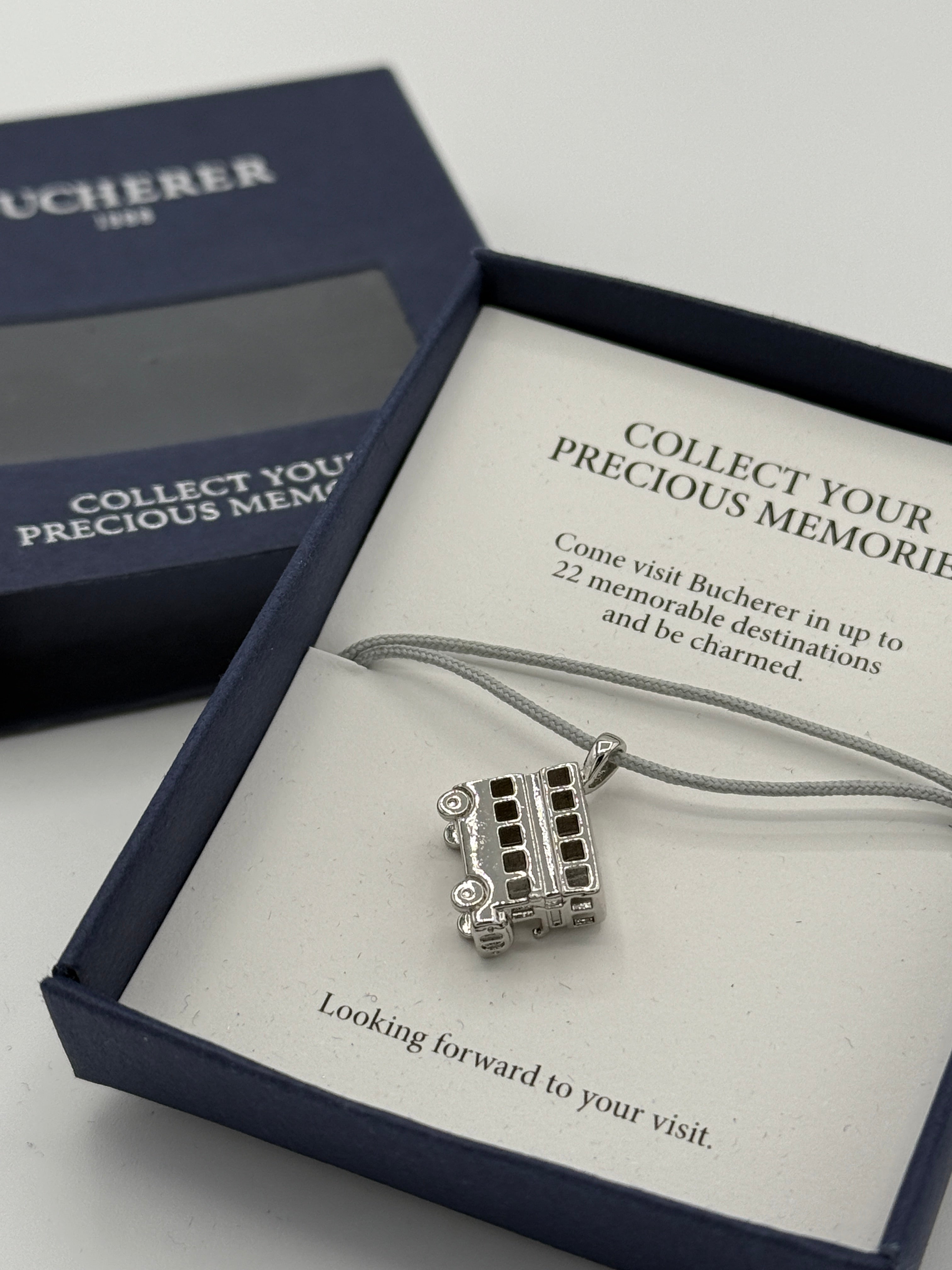 Bucherer Precious Memories London Double-decker Bus Charm Bracelet (18ct W Gold)