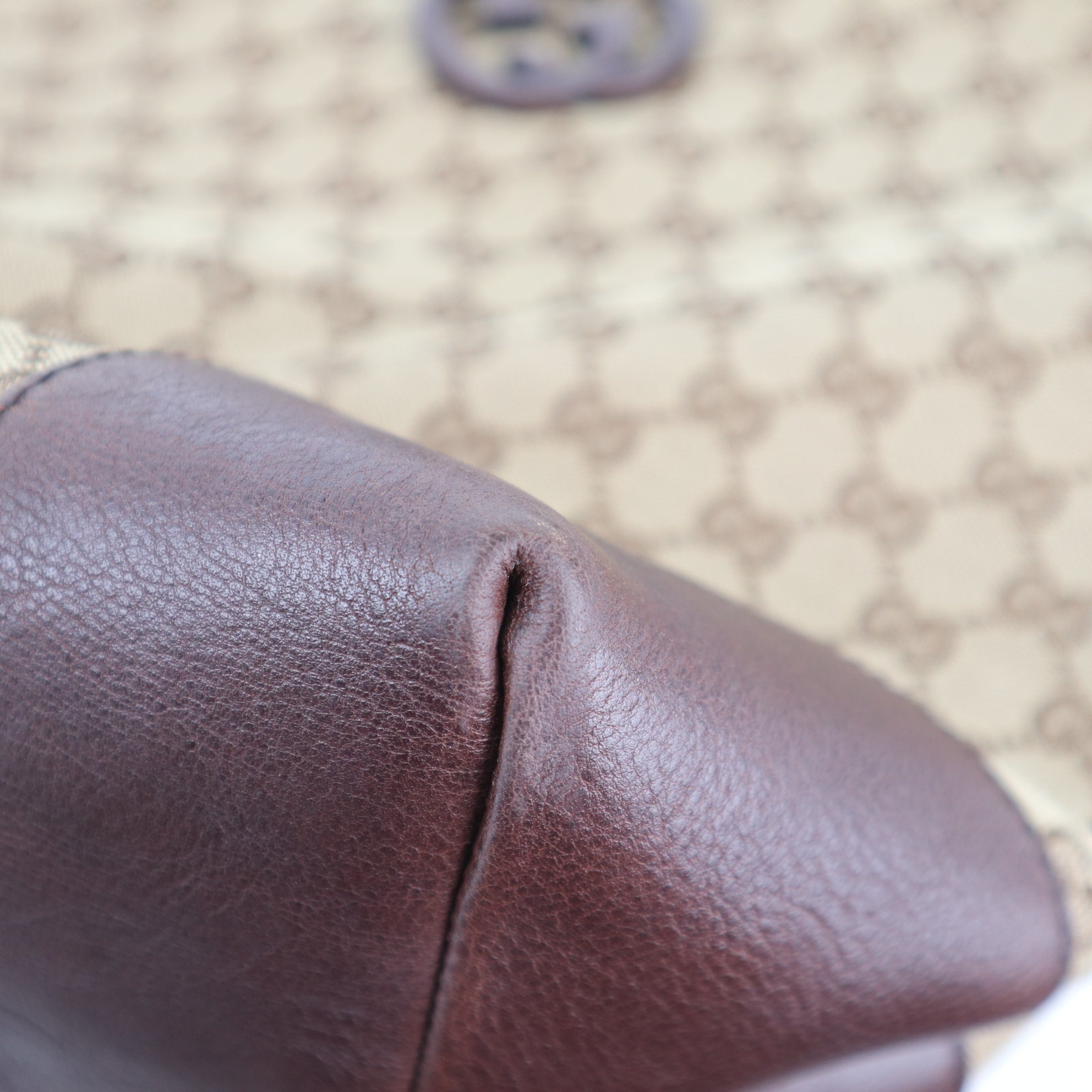 C2263 Gucci Tote Bag GG Canvas Tote | Pre-Owned Excellent Brown Canvas GG Monogram