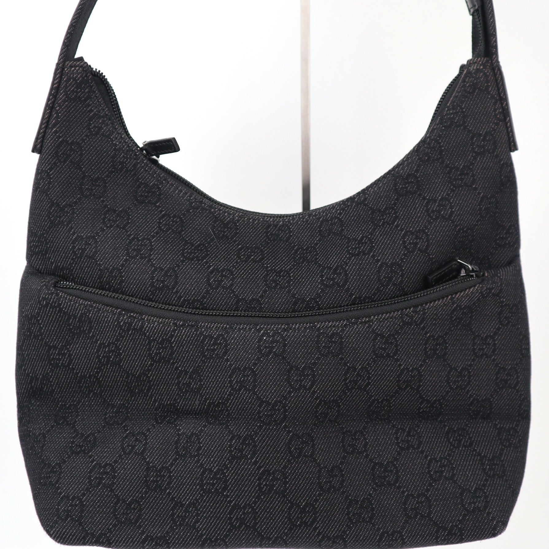 C2265 Gucci Shoulder Bag GG Denim Shoulder Bag Black | Pre-Owned Excellent Black Denim