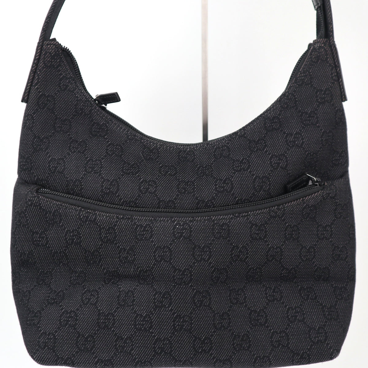 C2265 Gucci Shoulder Bag GG Denim Shoulder Bag Black | Pre-Owned Excellent Black Denim