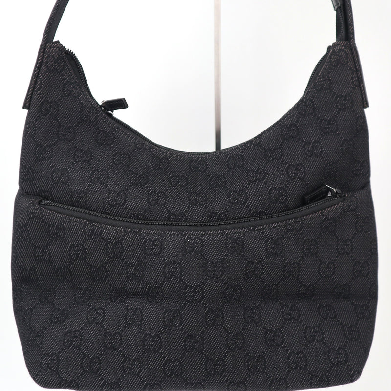 C2265 Gucci Shoulder Bag GG Denim Shoulder Bag Black | Pre-Owned Excellent Black Denim