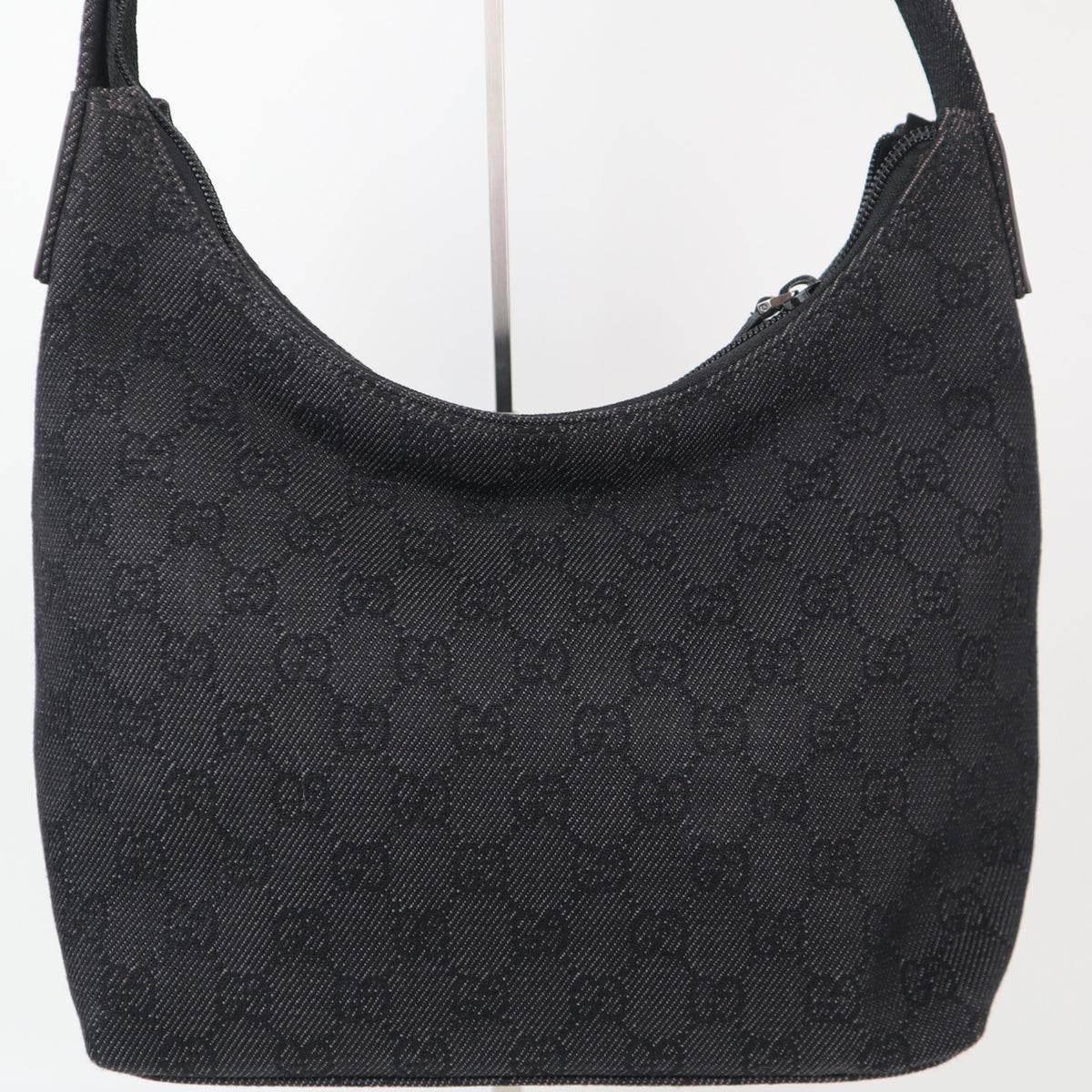C2265 Gucci Shoulder Bag GG Denim Shoulder Bag Black | Pre-Owned Excellent Black Denim