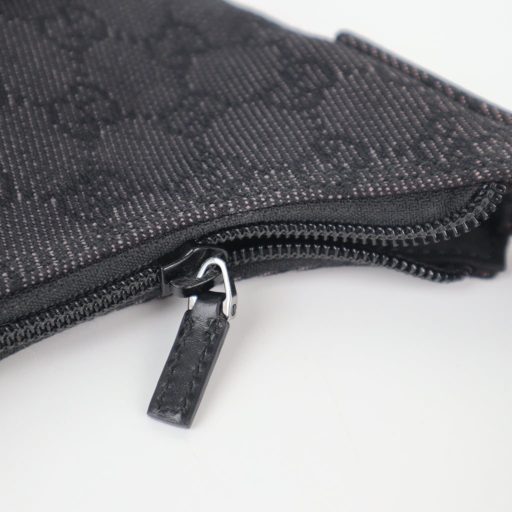 C2265 Gucci Shoulder Bag GG Denim Shoulder Bag Black | Pre-Owned Excellent Black Denim