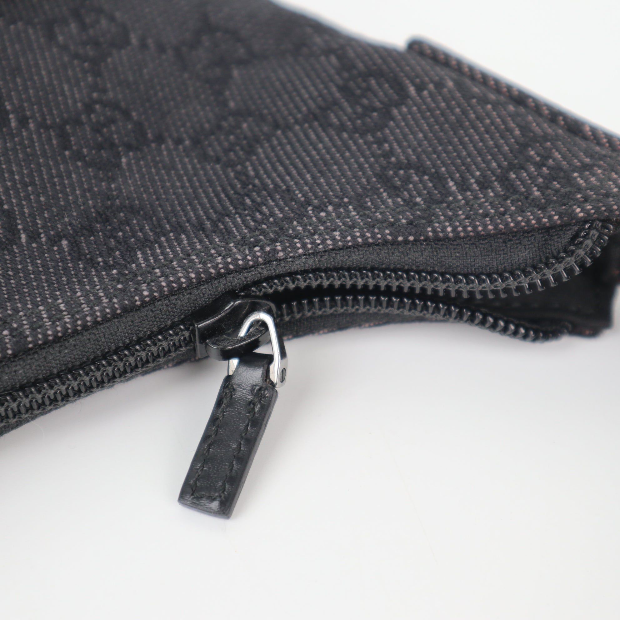 C2265 Gucci Shoulder Bag GG Denim Shoulder Bag Black | Pre-Owned Excellent Black Denim