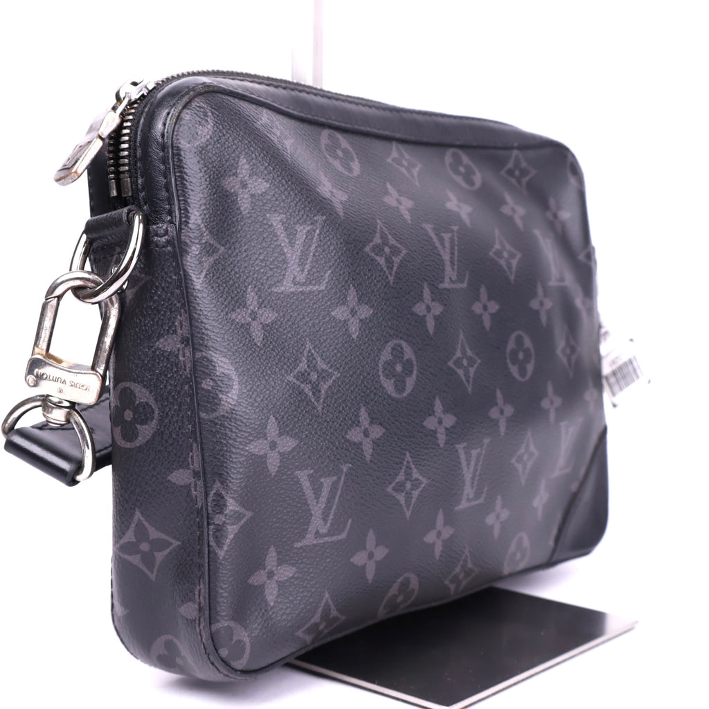 J3291 Louis Vuitton Black Monogram Canvas Trio Messenger Bag- Pre Owned