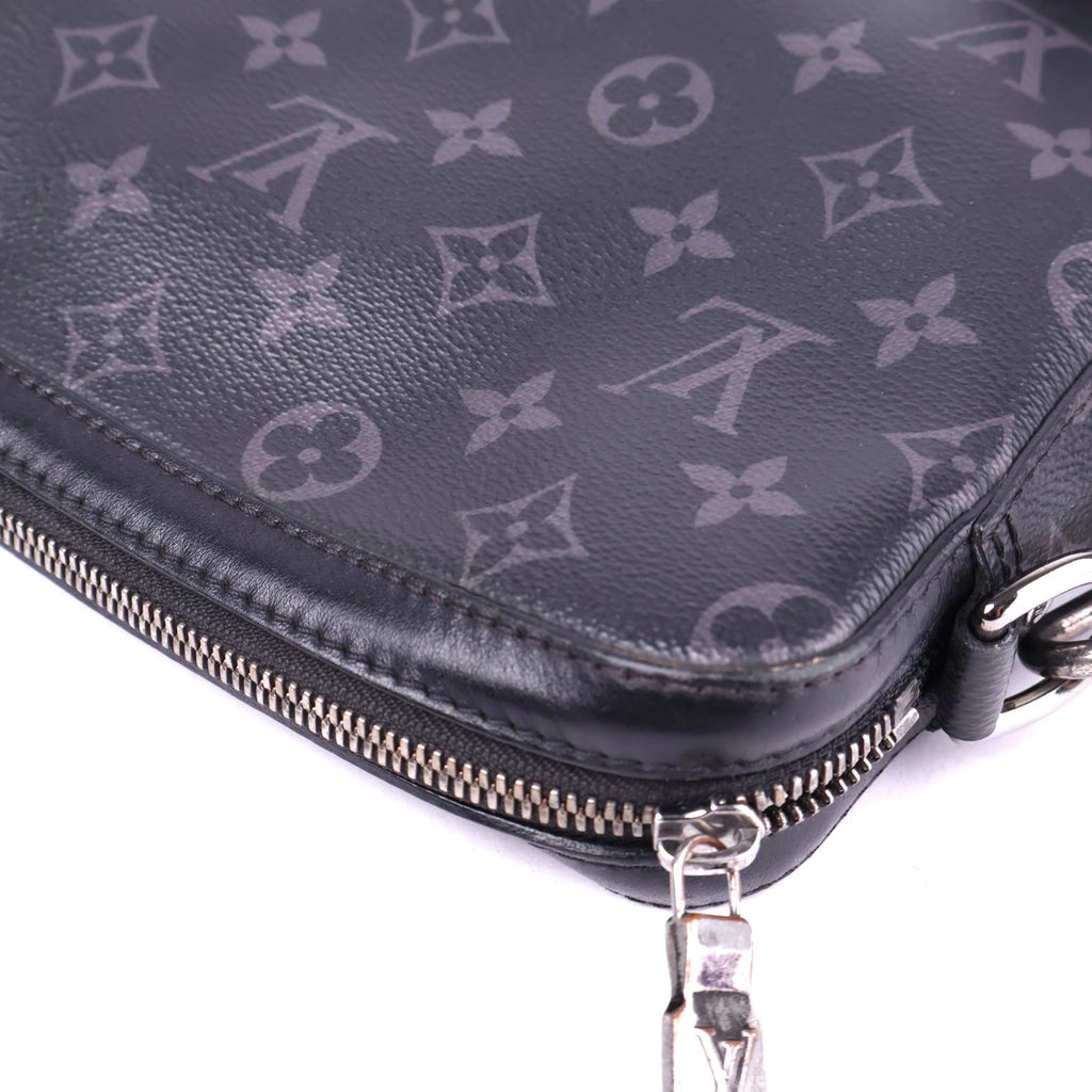 J3291 Louis Vuitton Black Monogram Canvas Trio Messenger Bag- Pre Owned