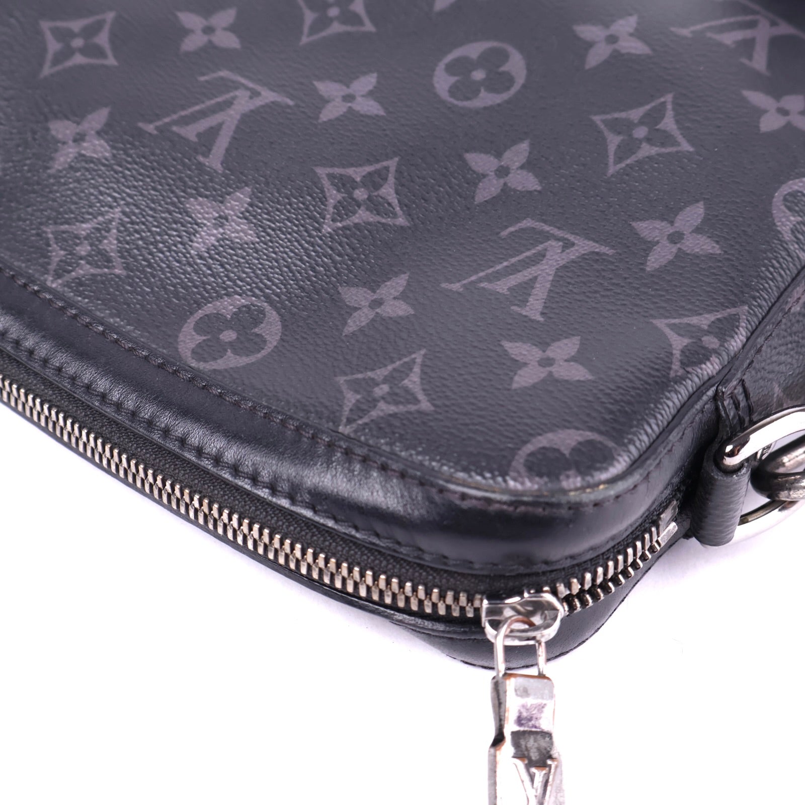 J3291 Louis Vuitton Black Monogram Canvas Trio Messenger Bag- Pre Owned
